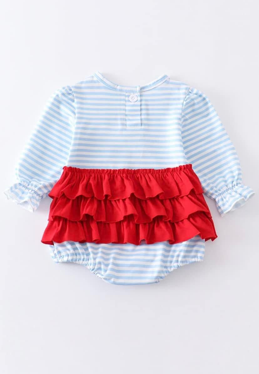 Valentine Dino Ruffle Romper