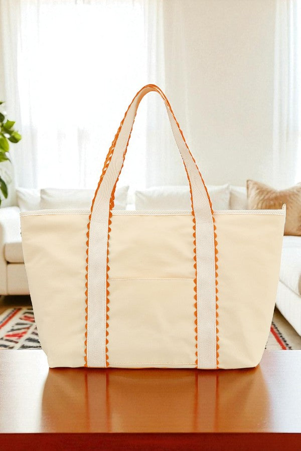 SC - Tote-ally Ready Orange Rick Rack Trim Tote Bag