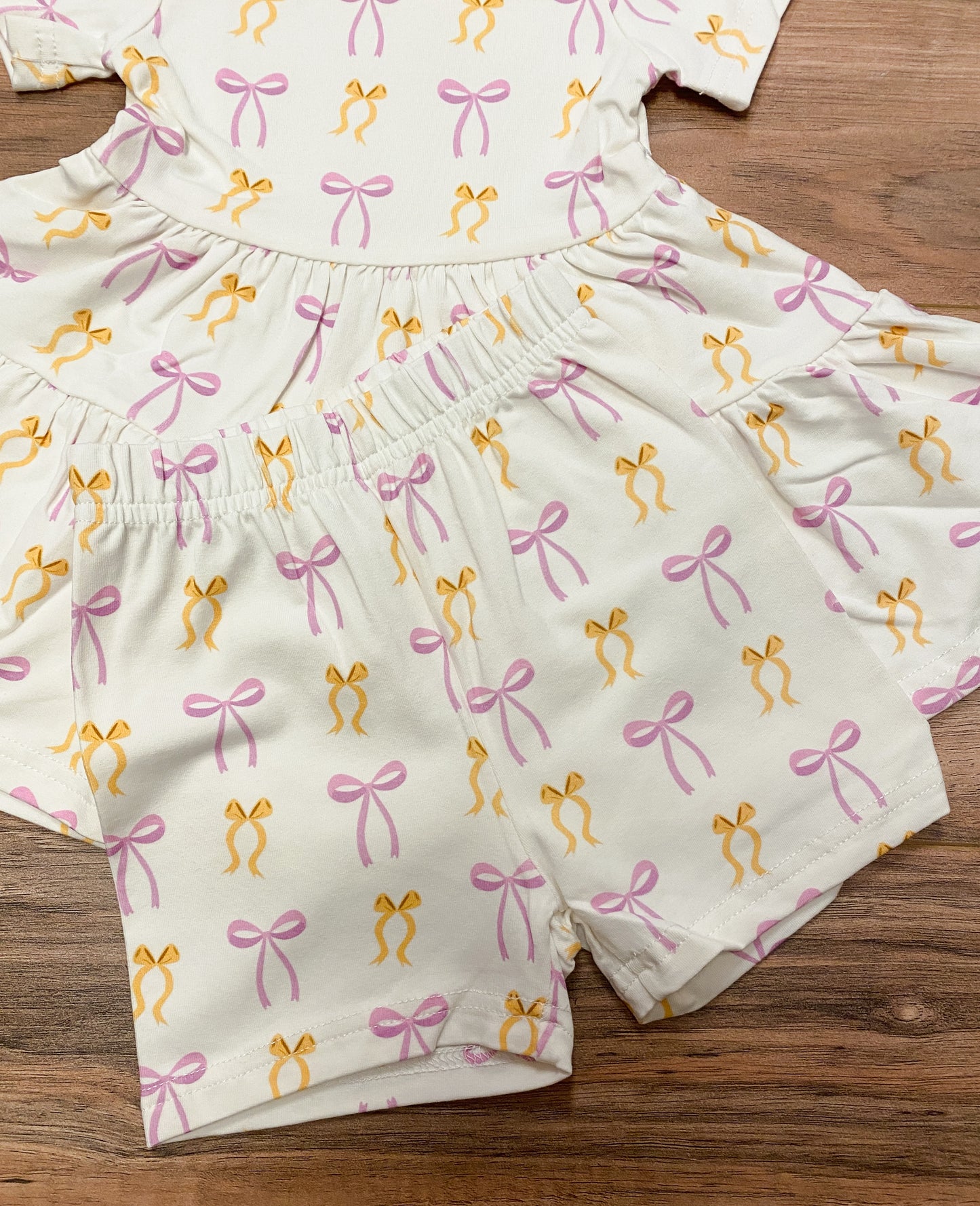 Put a Bow On It! Twirl Dress & Biker Shorts Set – Purple & Gold