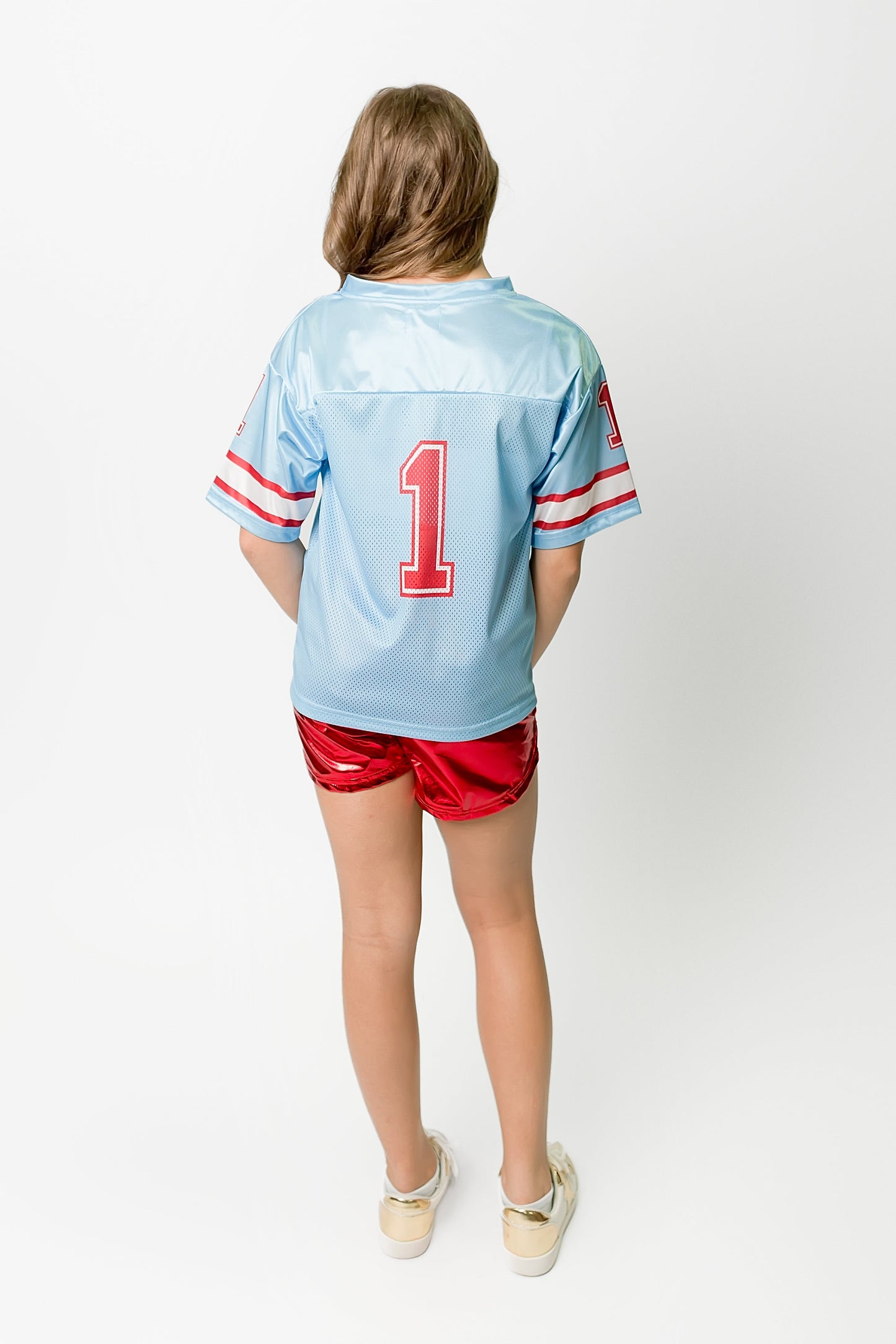 Kids' Light Blue & Red Football Jersey