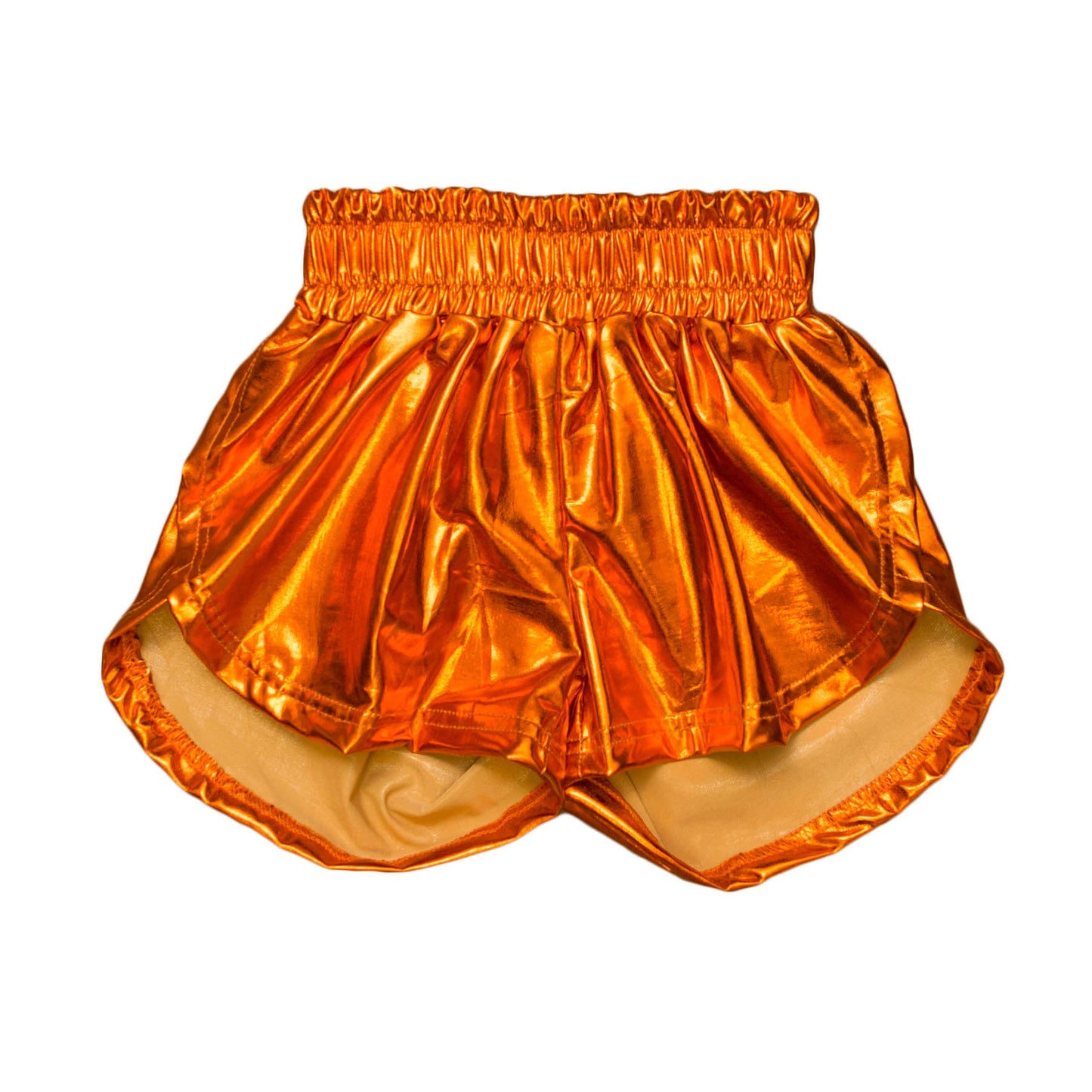Women's Metallic Shorts - Orange