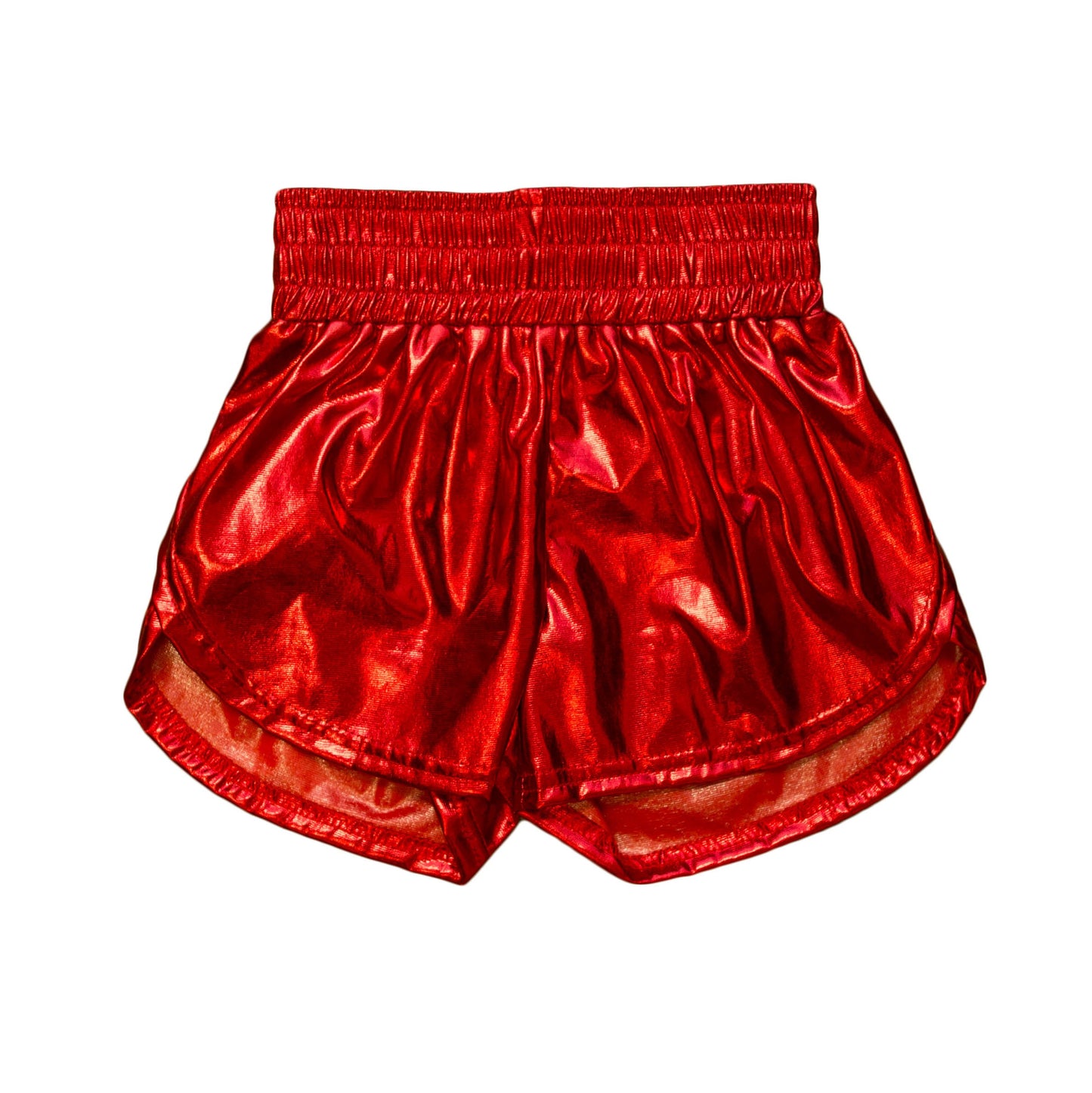 Women's Metallic Shorts - Red