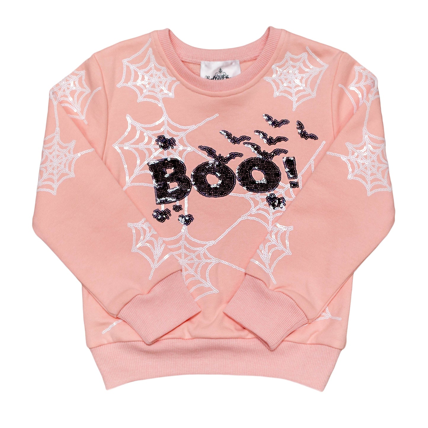 Kids' Pink Boo Spider Web Sweatshirt