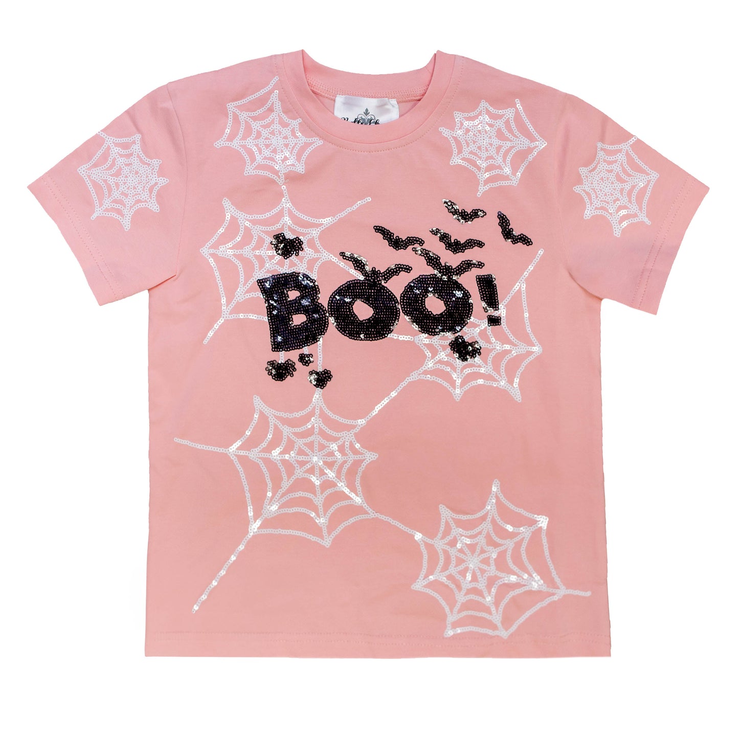 Women's Pink Boo Spider Web Shirt
