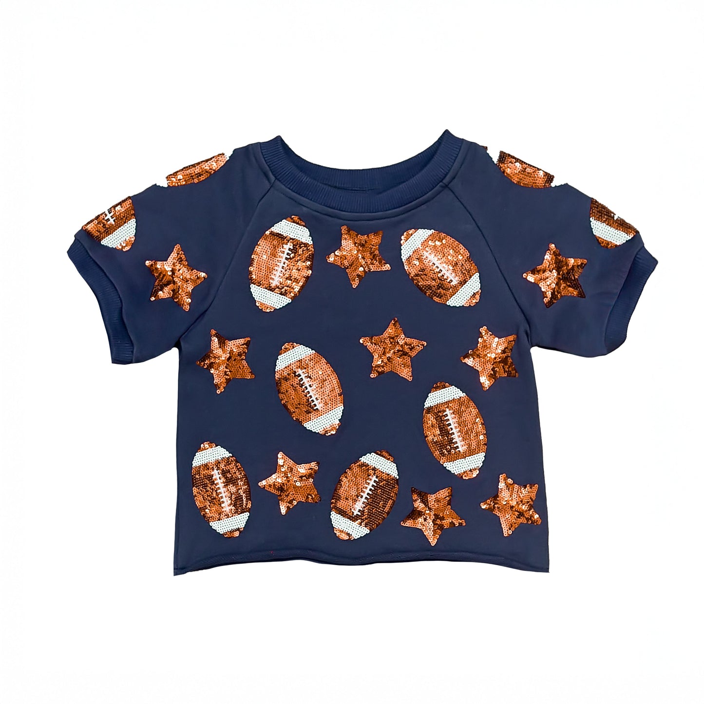 Kids' Navy and Orange Football Top