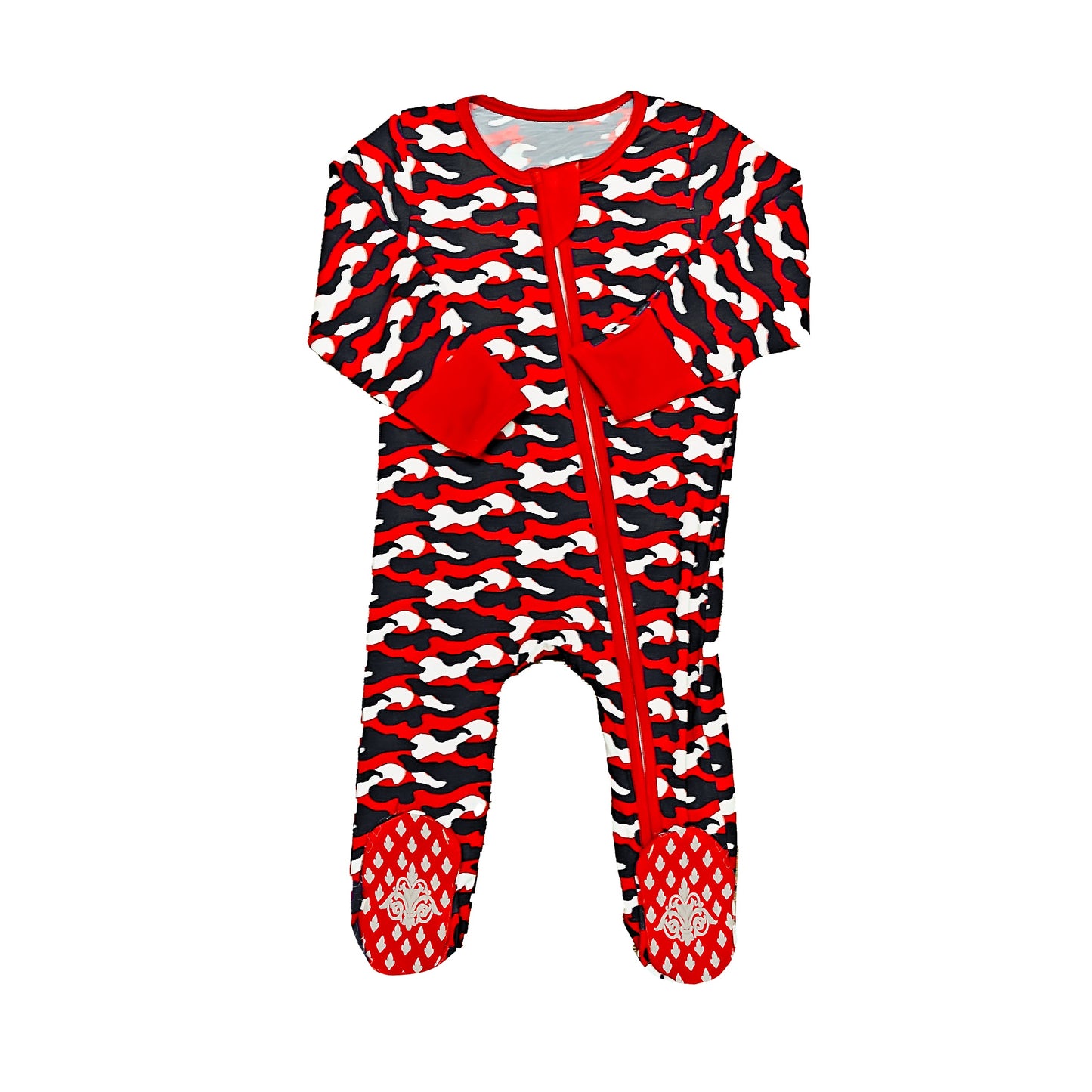 Red and Black Camo Romper