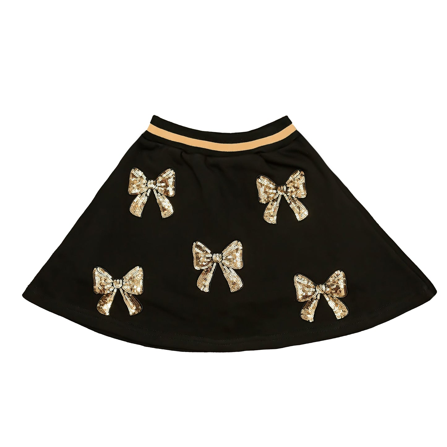 Black and Gold Bows Skort