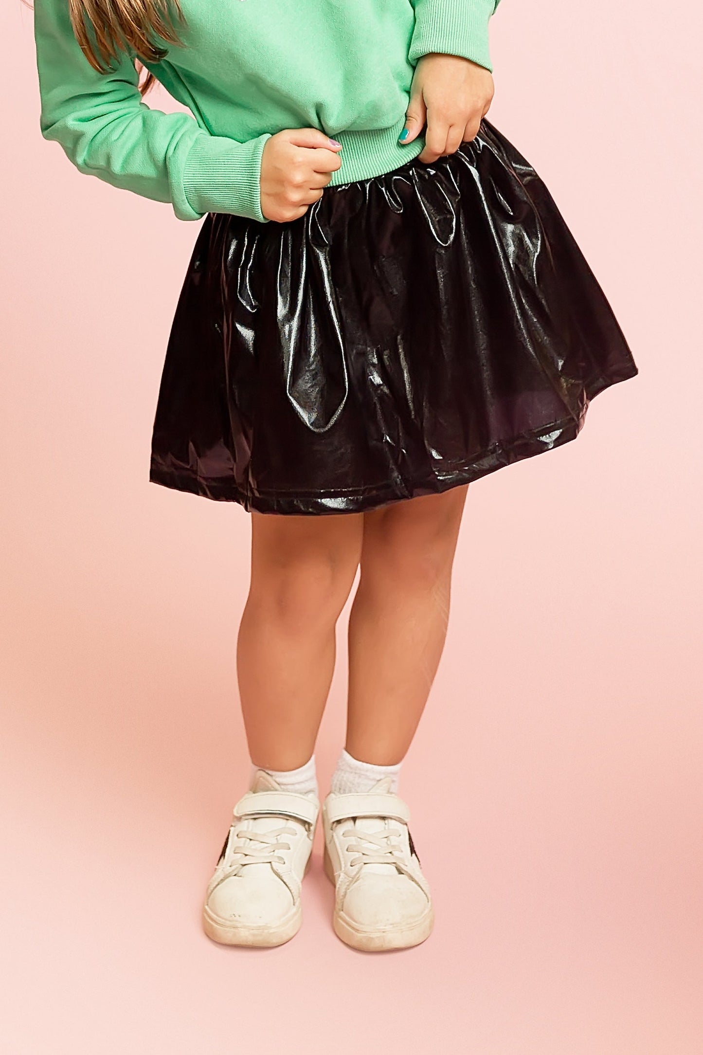Kids' Metallic Skort - Black