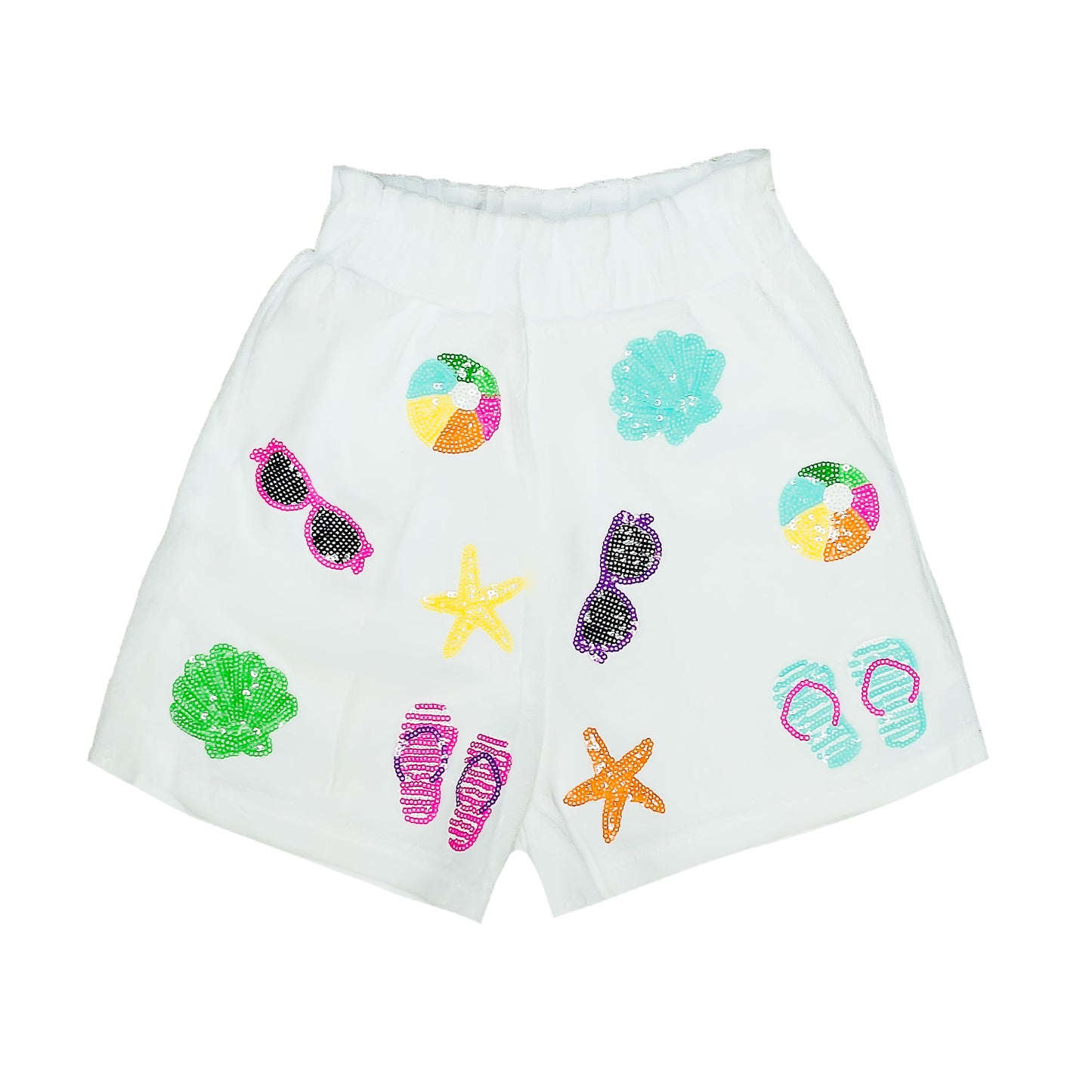 White Beach Terry Cloth Kid Shorts