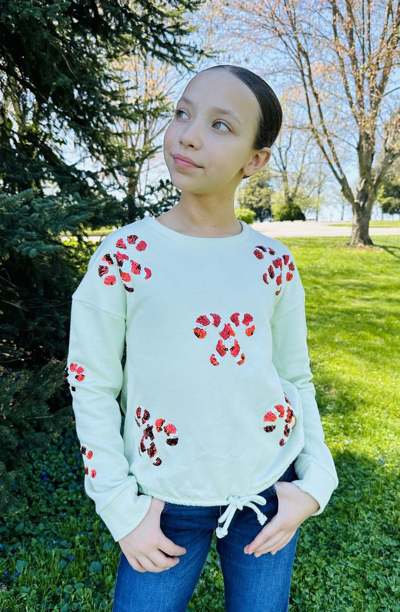 Candy Canes Tween Christmas Sweatshirt
