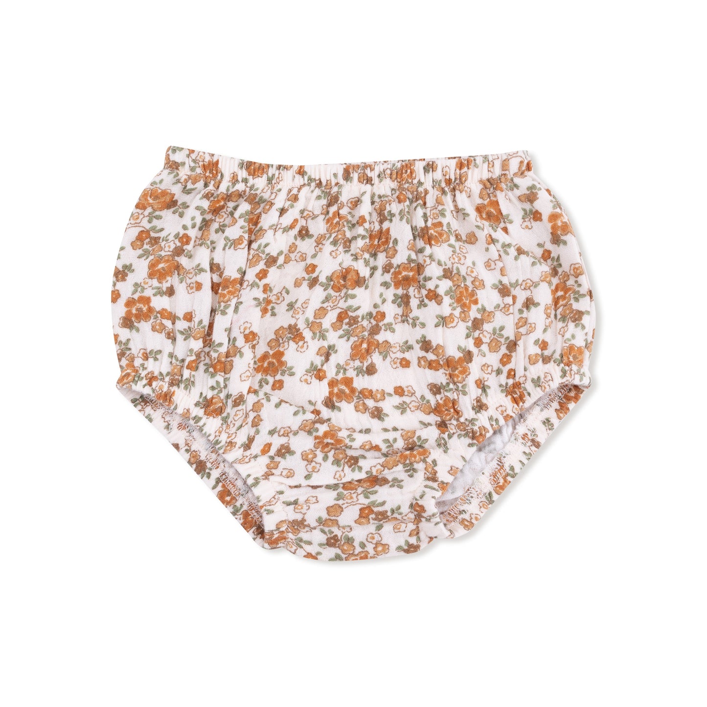 Prairie Calico - Long Sleeve Ruffle Smocked Neck Dress + Diaper Cover