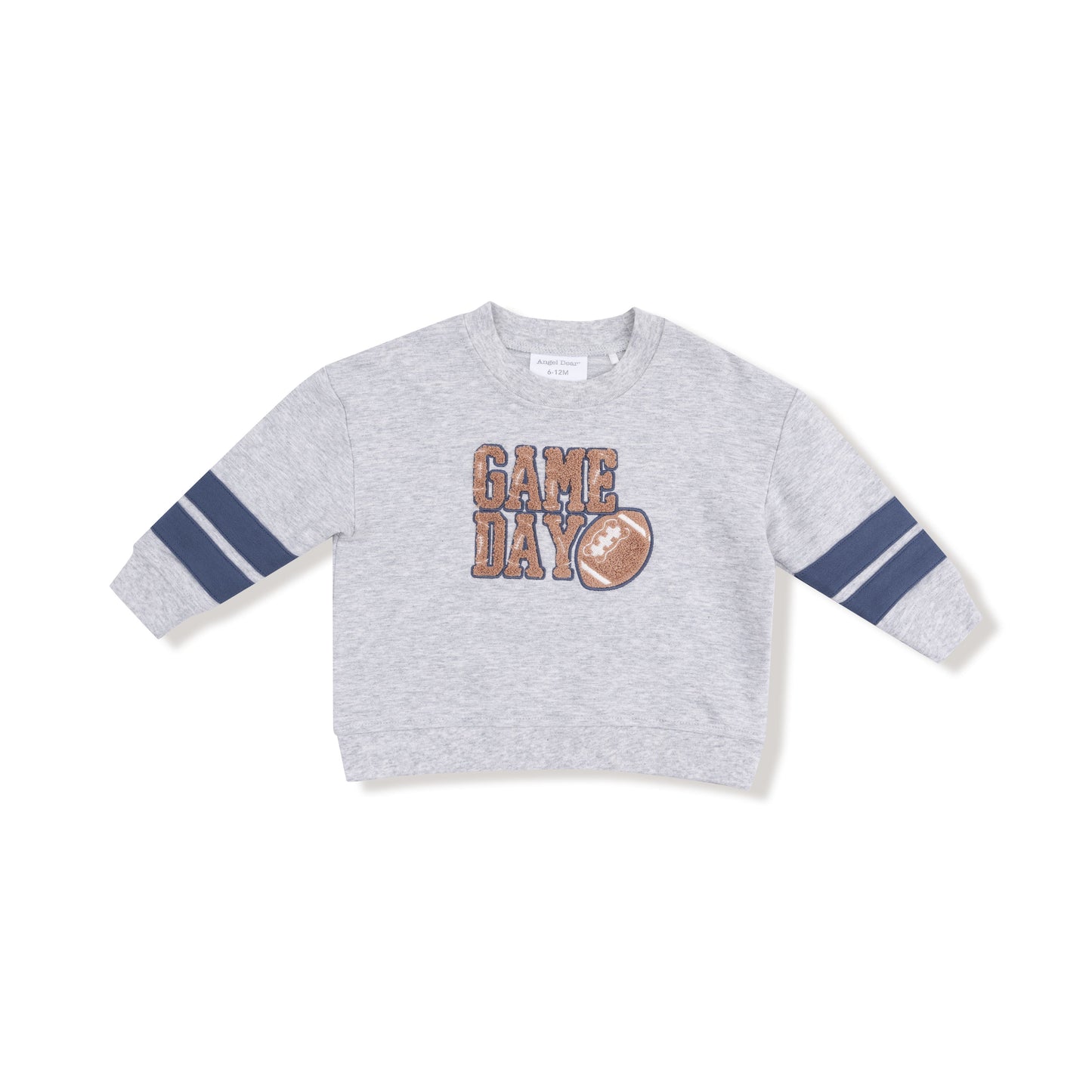 Cozy Drop Sleeve Sweatshirt with Varsity Stripes