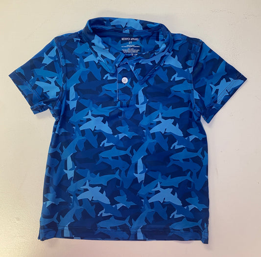 Shark Print Polo