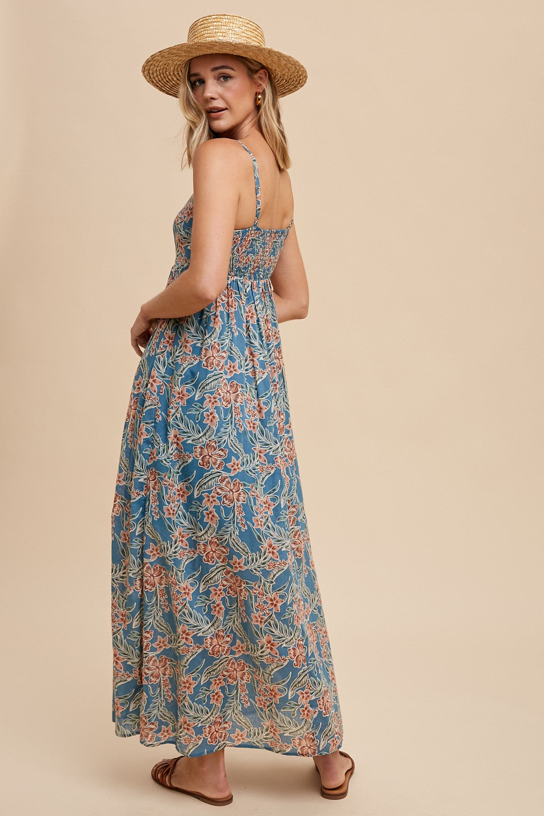 Blue Floral Lightweight Sleeveless Dress