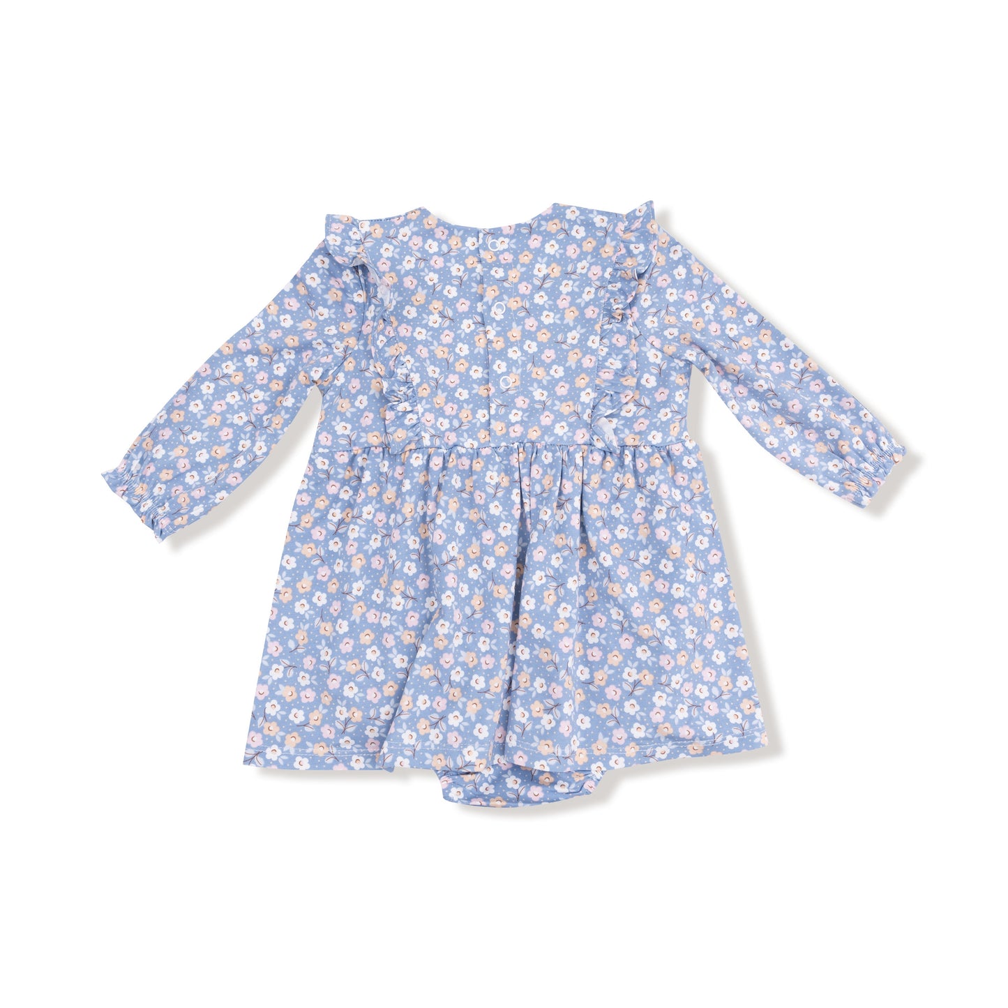 Ruffle Long Sleeve Bodysuit Dress
