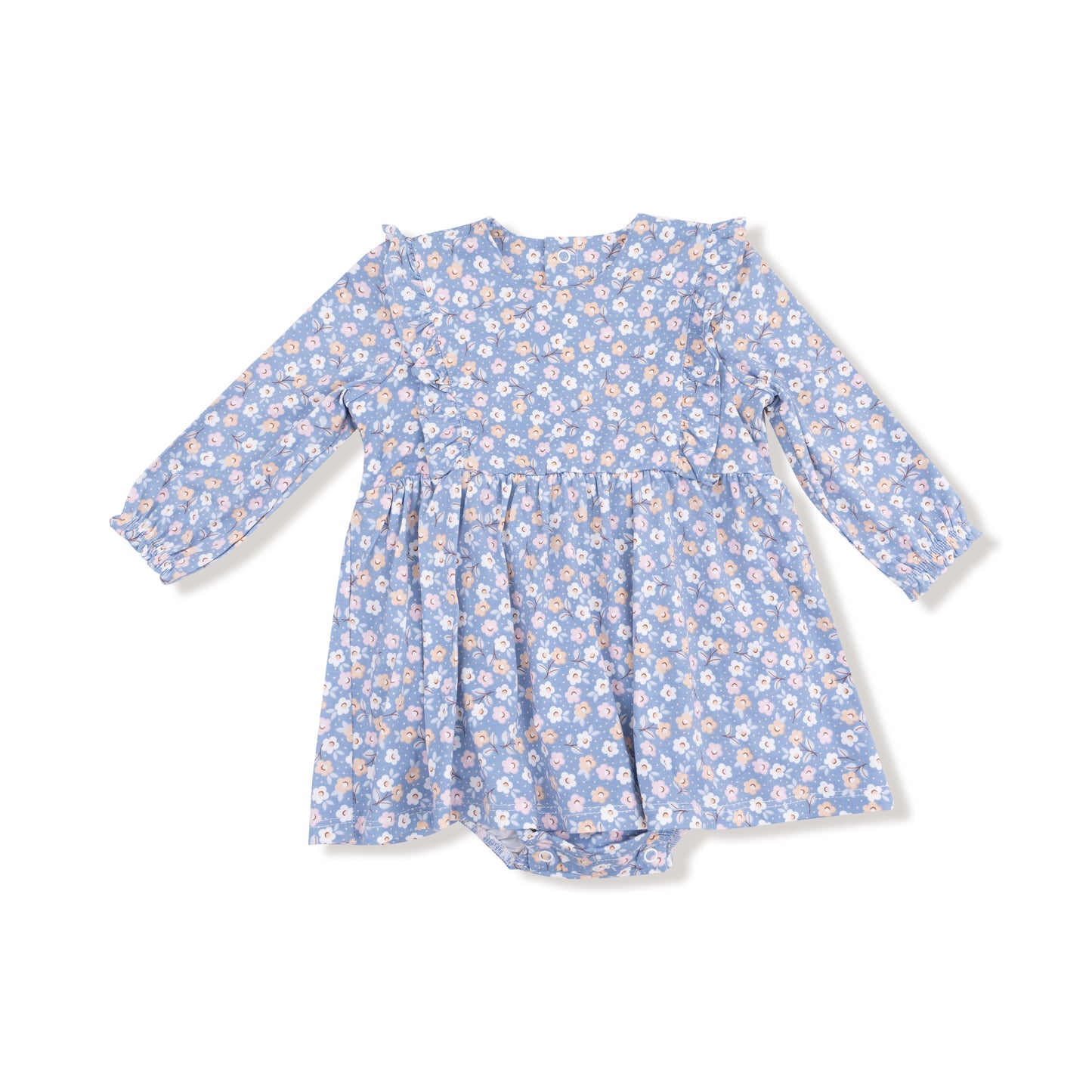 Ruffle Long Sleeve Bodysuit Dress