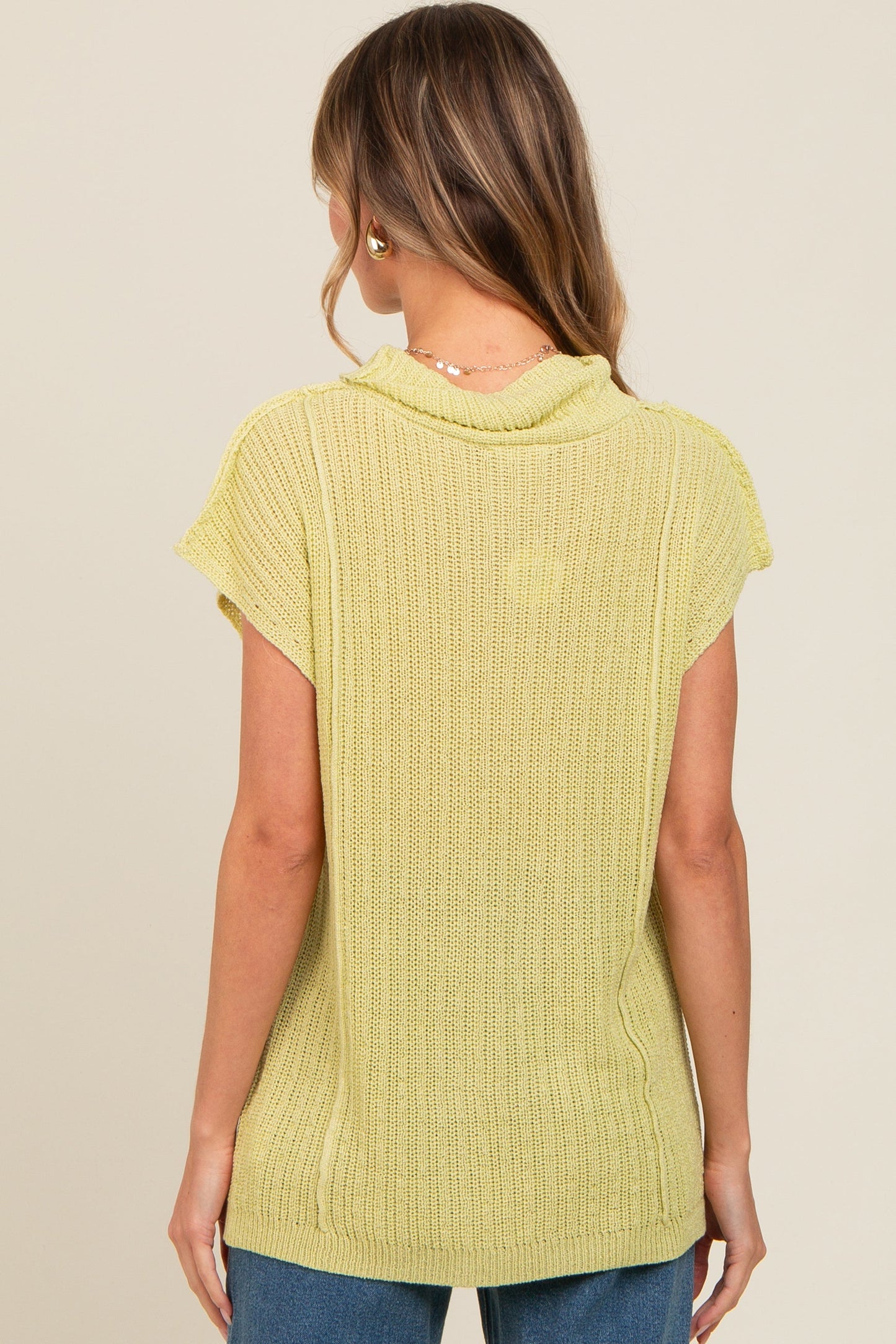 Lime Knit Tunic Sweater Top