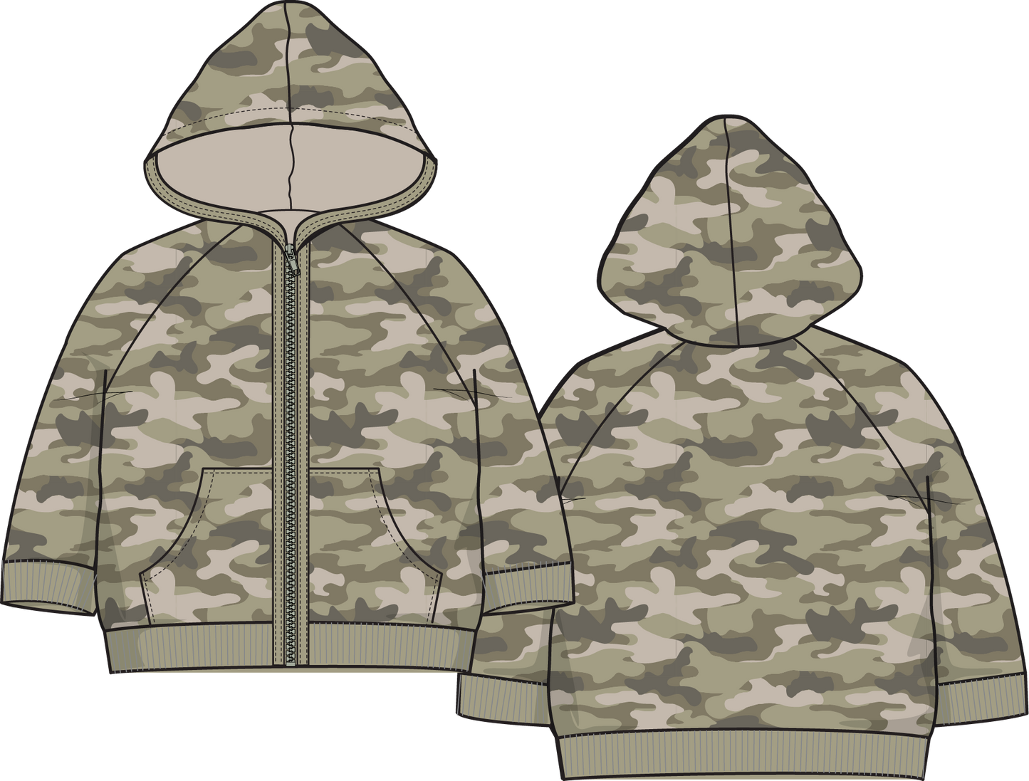 Camo French Terry - Zip Hoodie