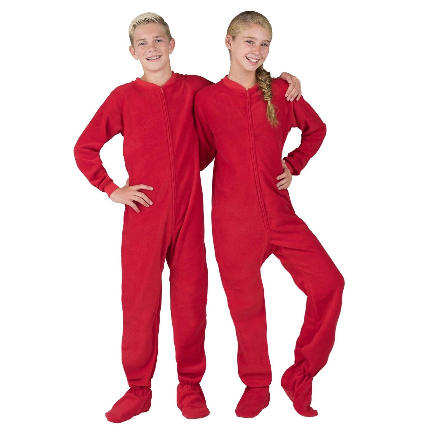 Family Matching Bright Red Fleece Onesie
