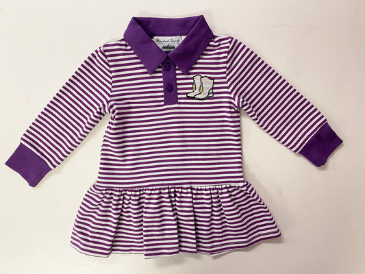 Mardi Gras Striped Collared Dress