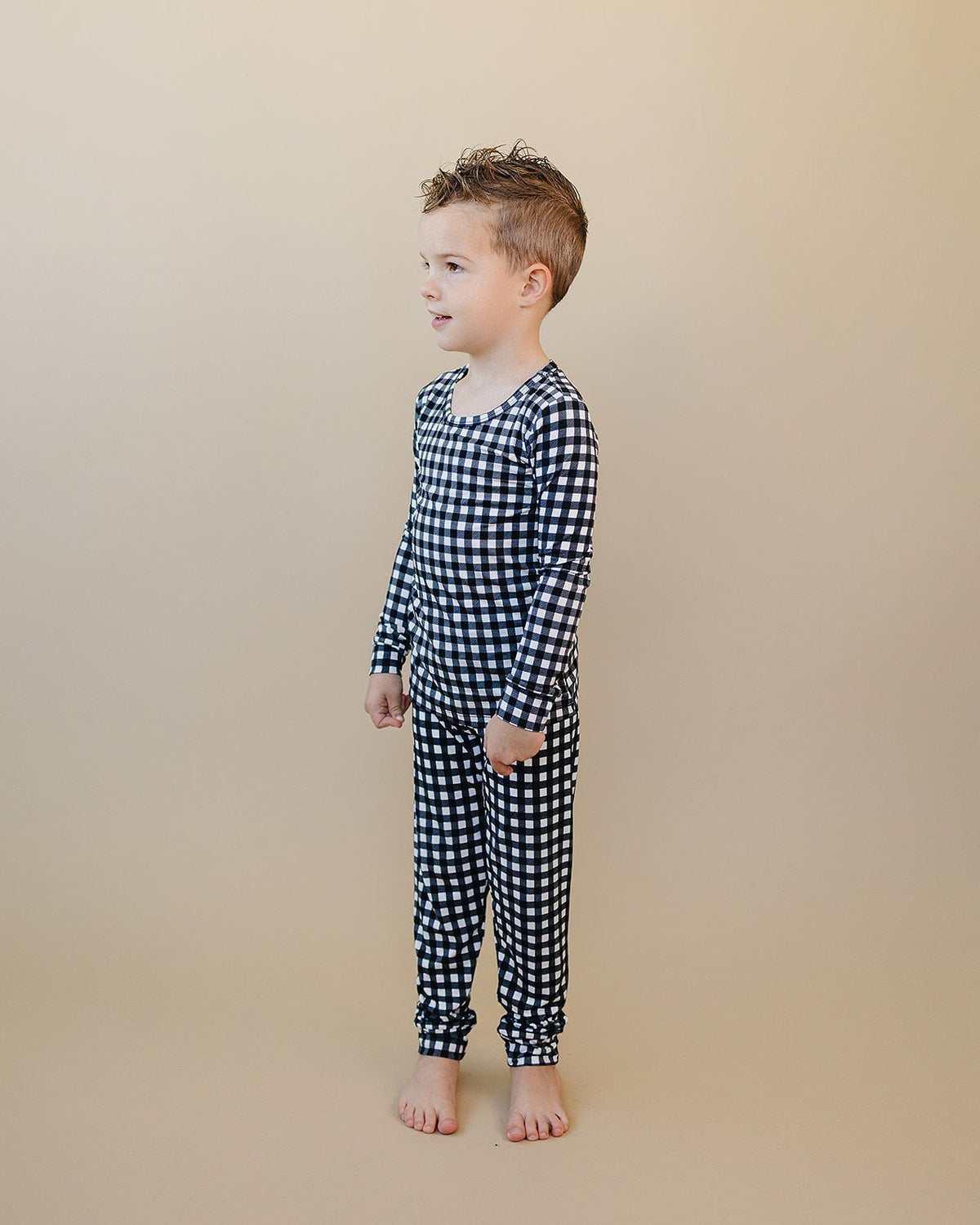 Bamboo Two Piece Set | Black Gingham