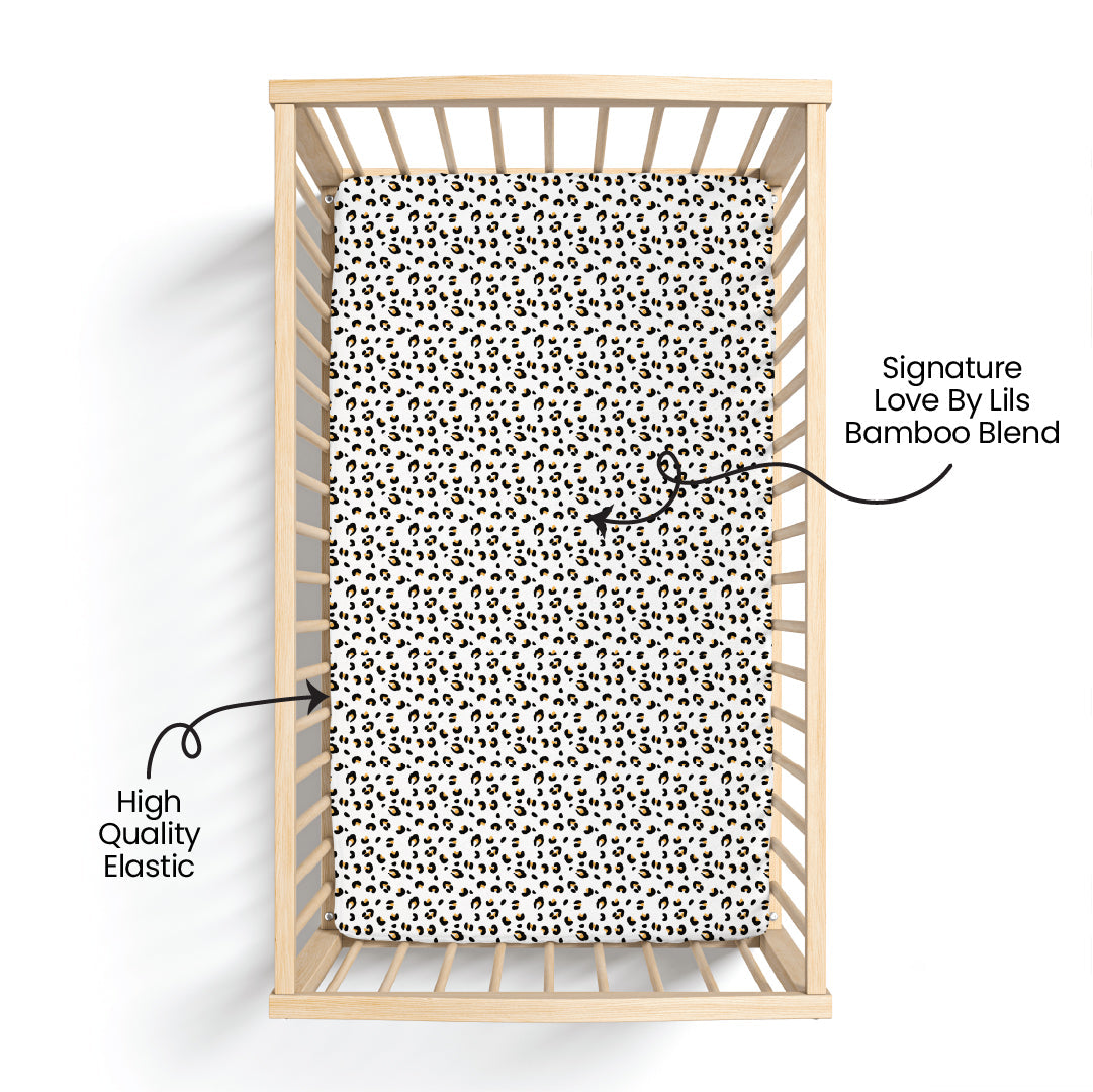 Allie Leopard Bamboo Crib Sheet