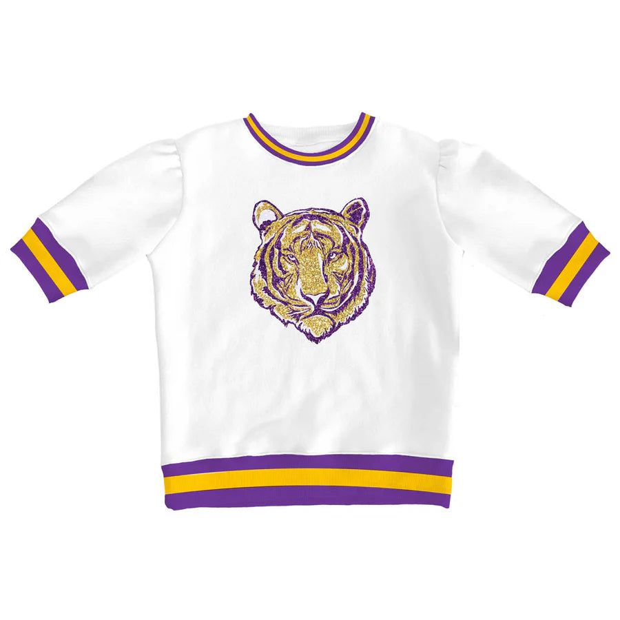 Sequin Purple Gold Tiger Holly Shirt