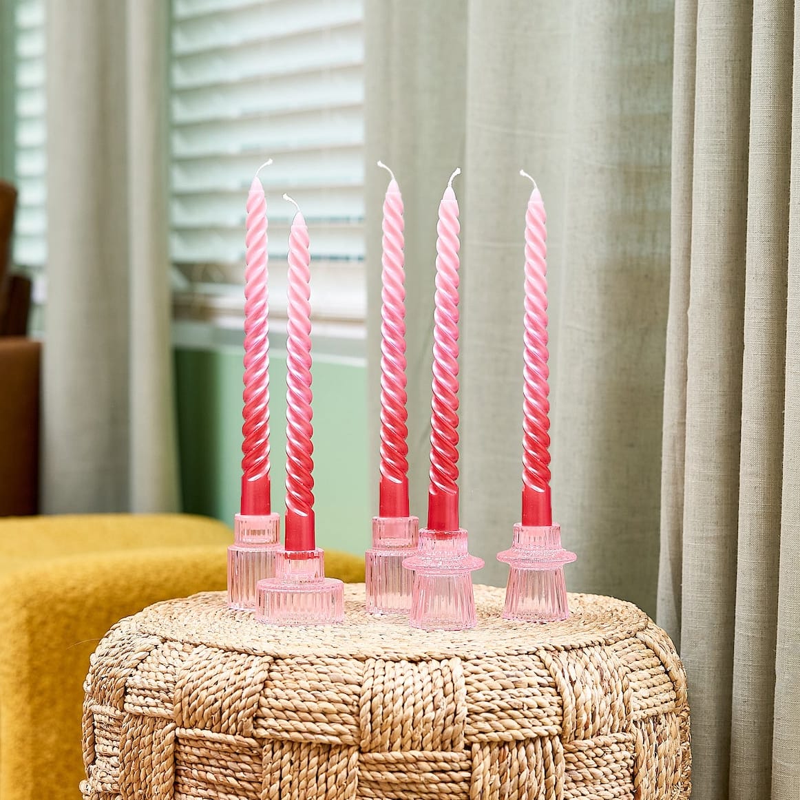 Pink Ombre Taper Candles