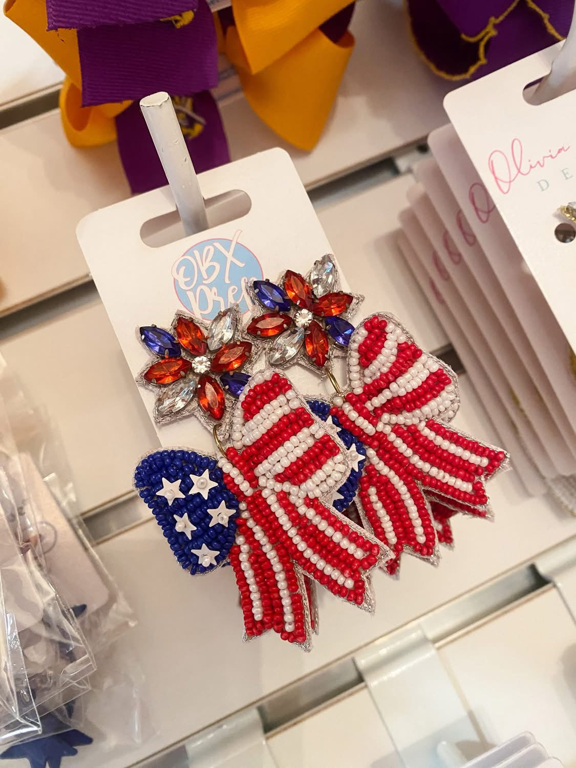 Patriotic Bow Earrings