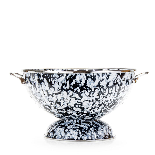 Black Swirl Large Colander