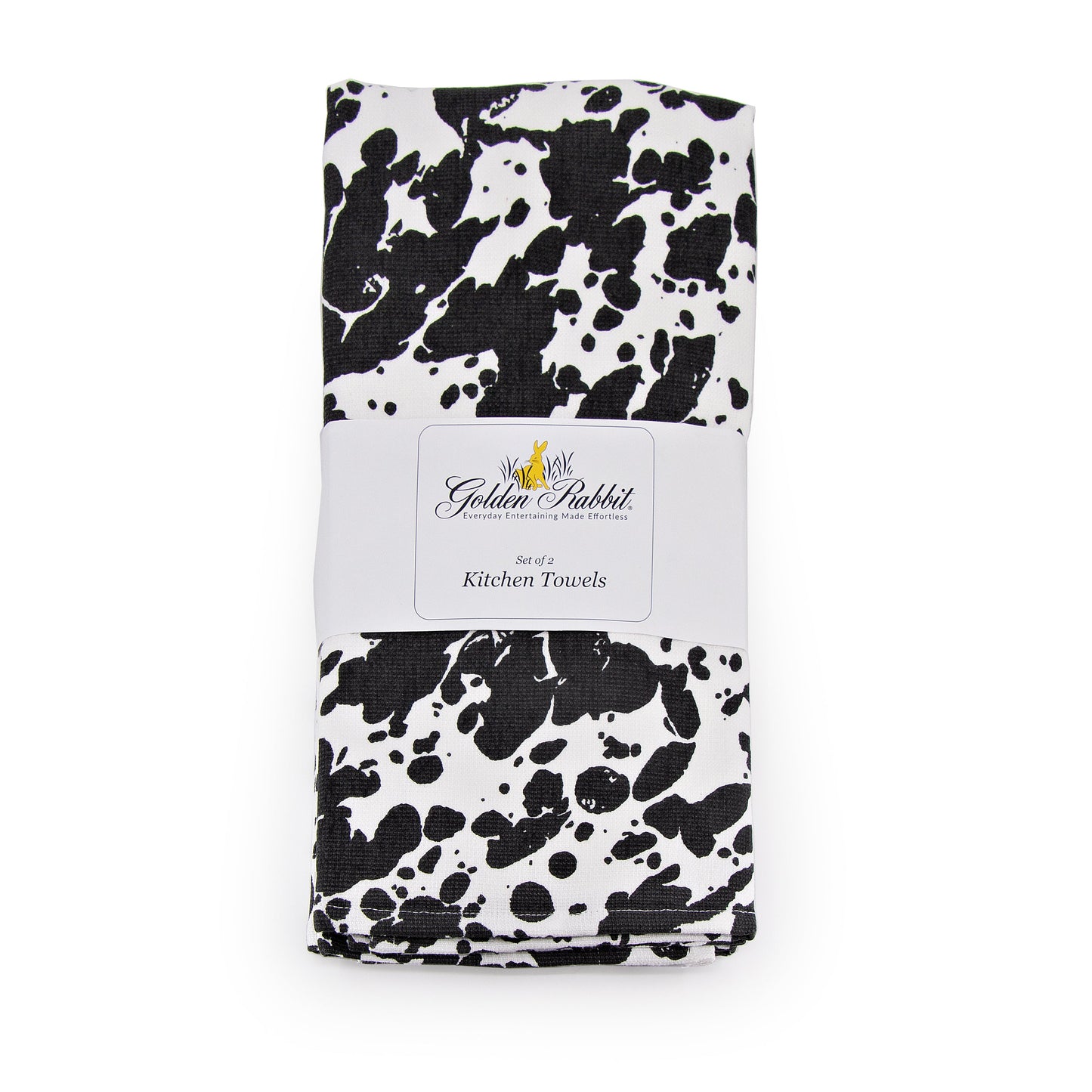 Black Swirl Kitchen Towel Set - of 2