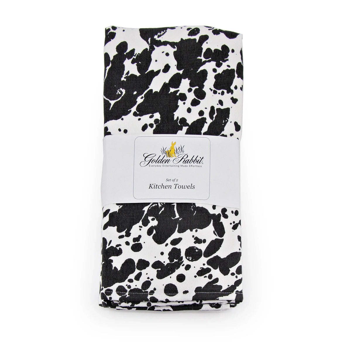 Black Swirl Kitchen Towel - Set of 2