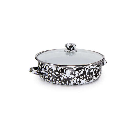 Black Swirl Small Saute Pan