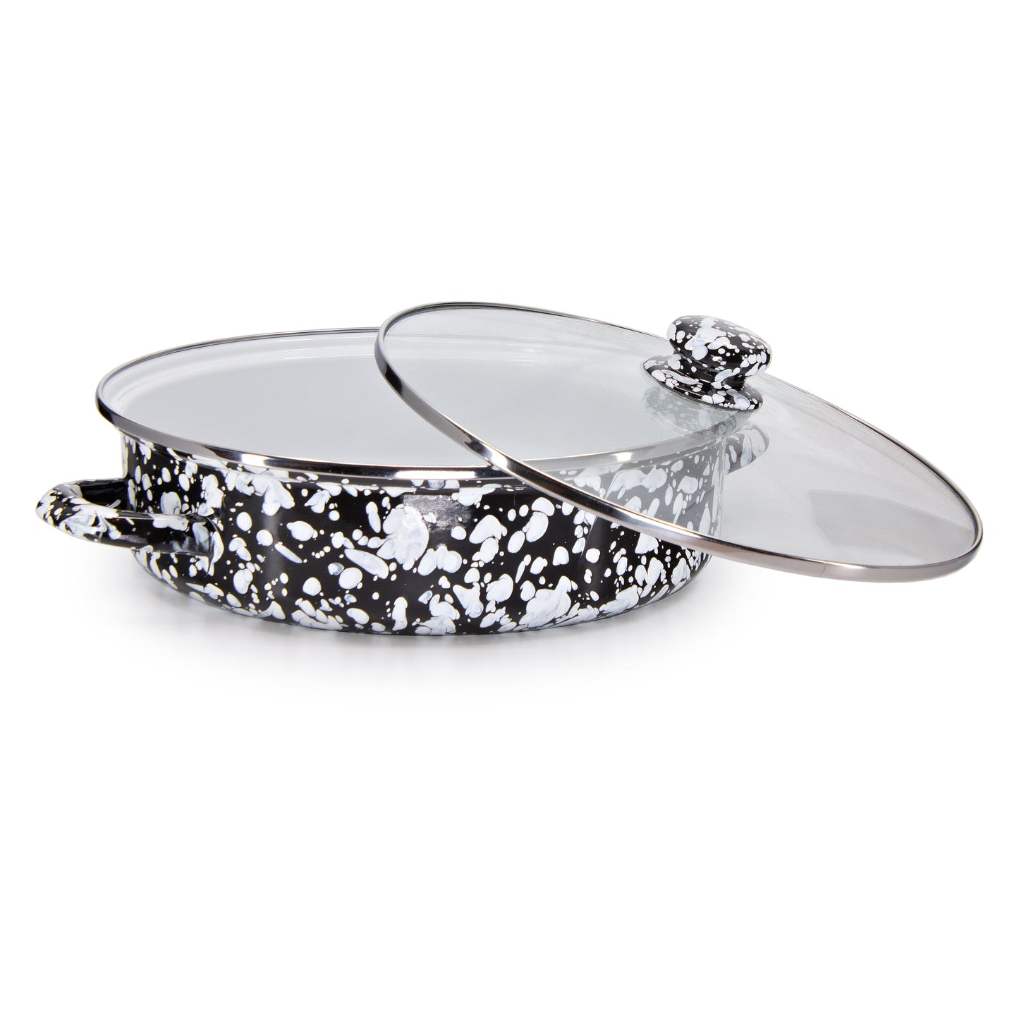Black Swirl Large Saute Pan