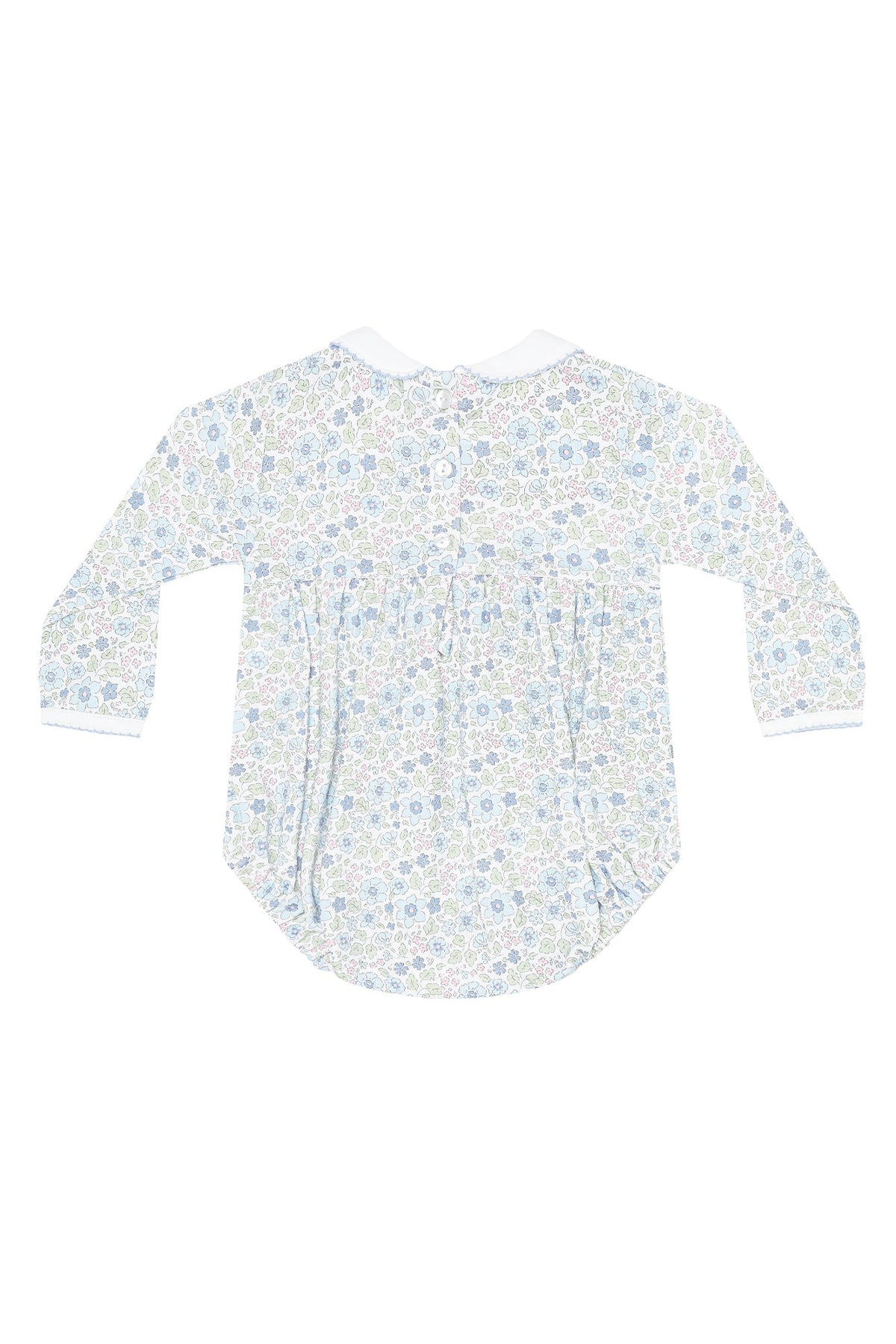 Blue Meadow Smocked Bubble LS