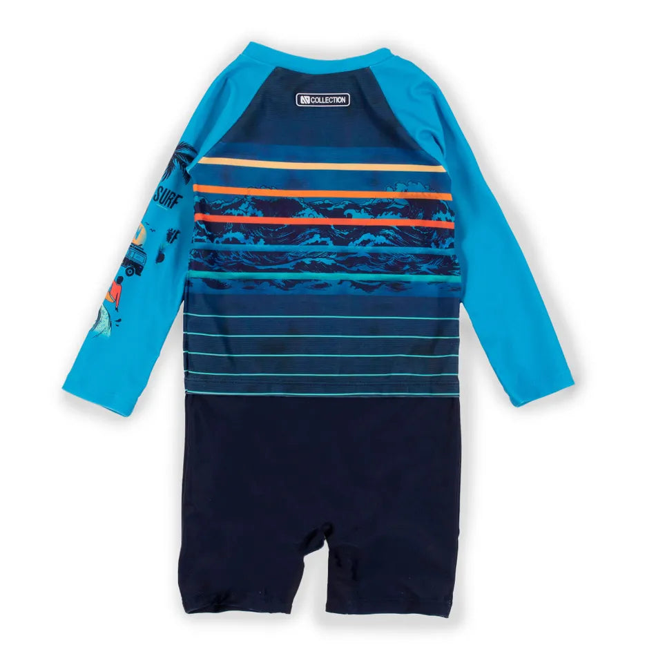 Nano Stripe One-Piece Rashguard Swimsuit