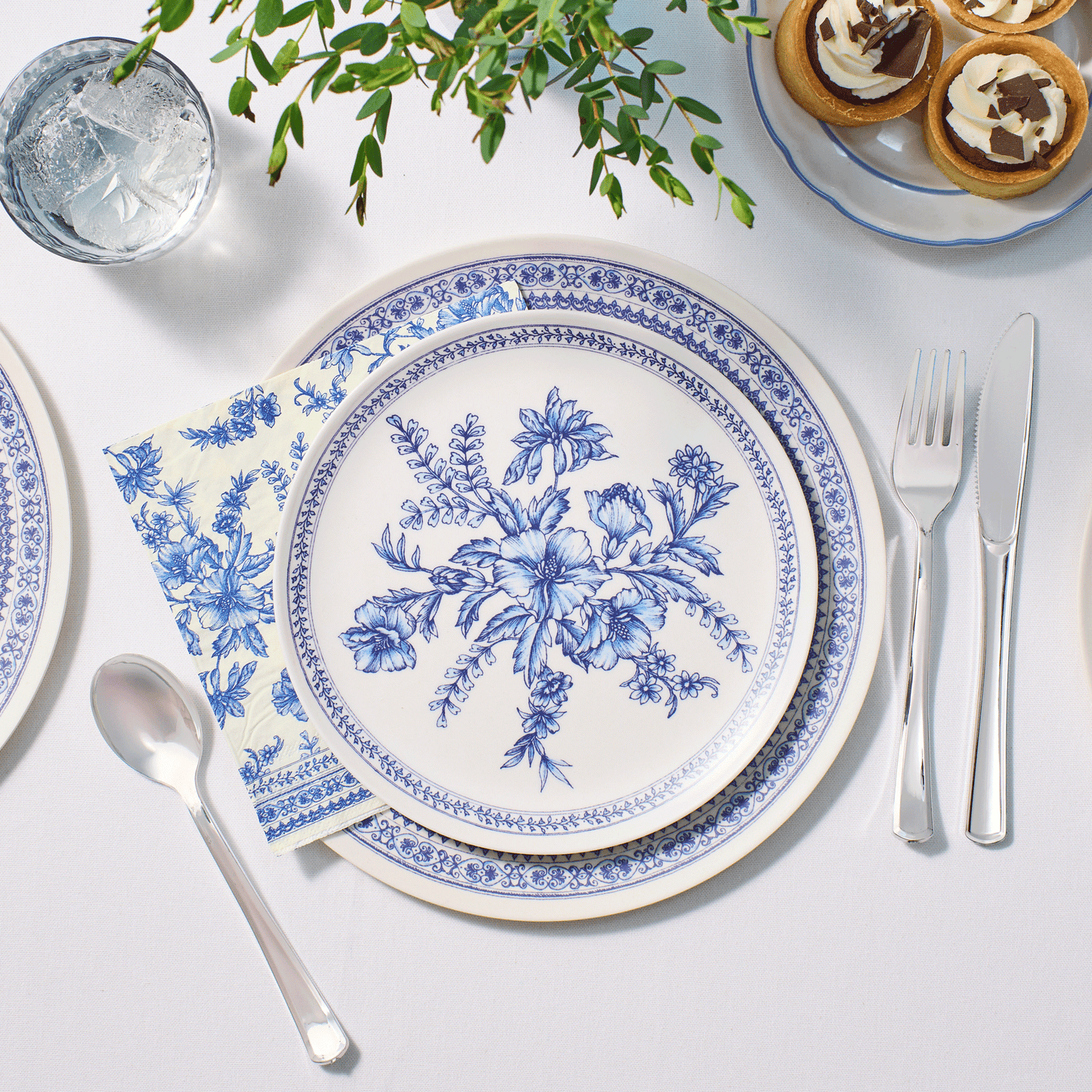 Bamboo Blue Toile Small Plates (Pack of 4)
