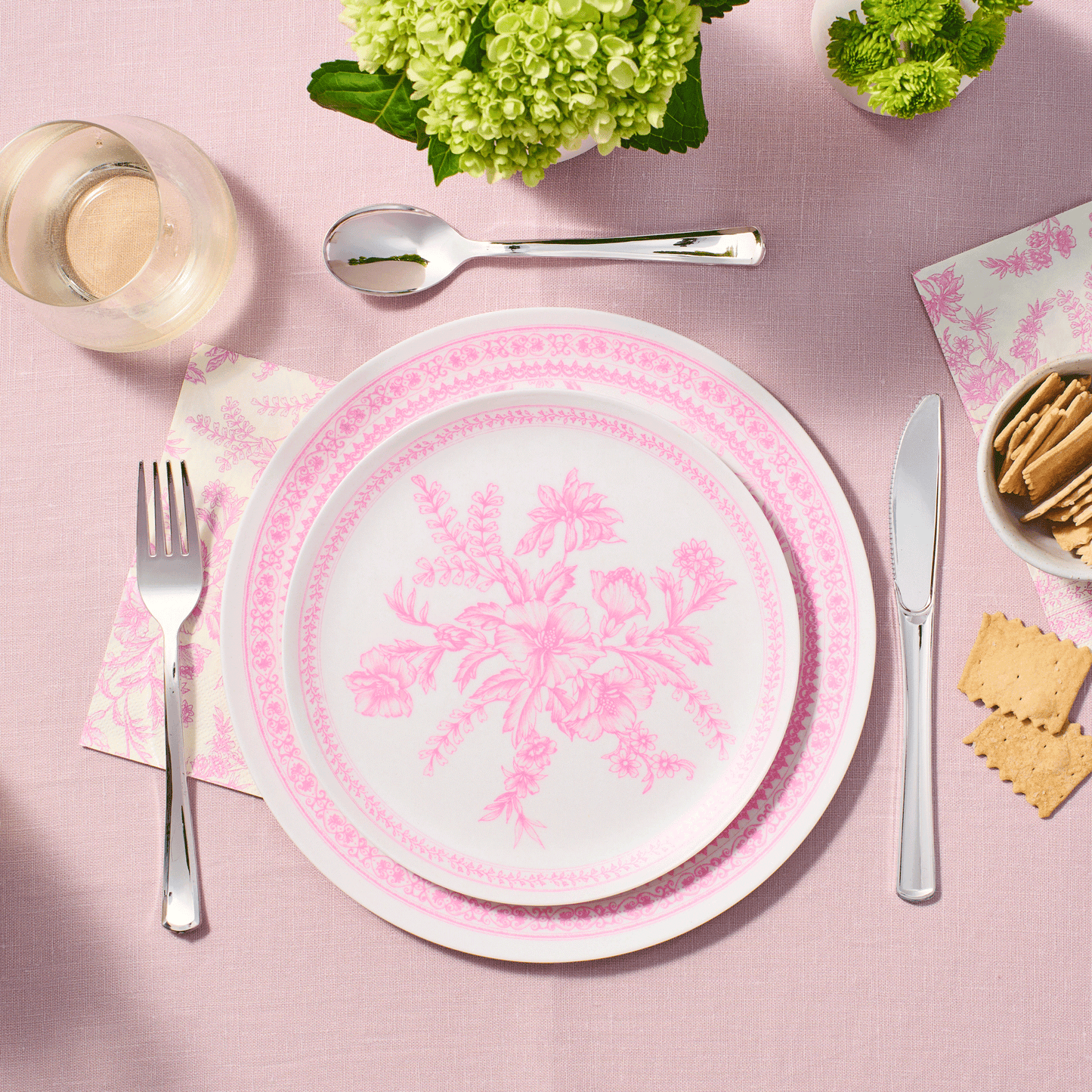 Bamboo Pink Toile Large Plates (Pack of 4)