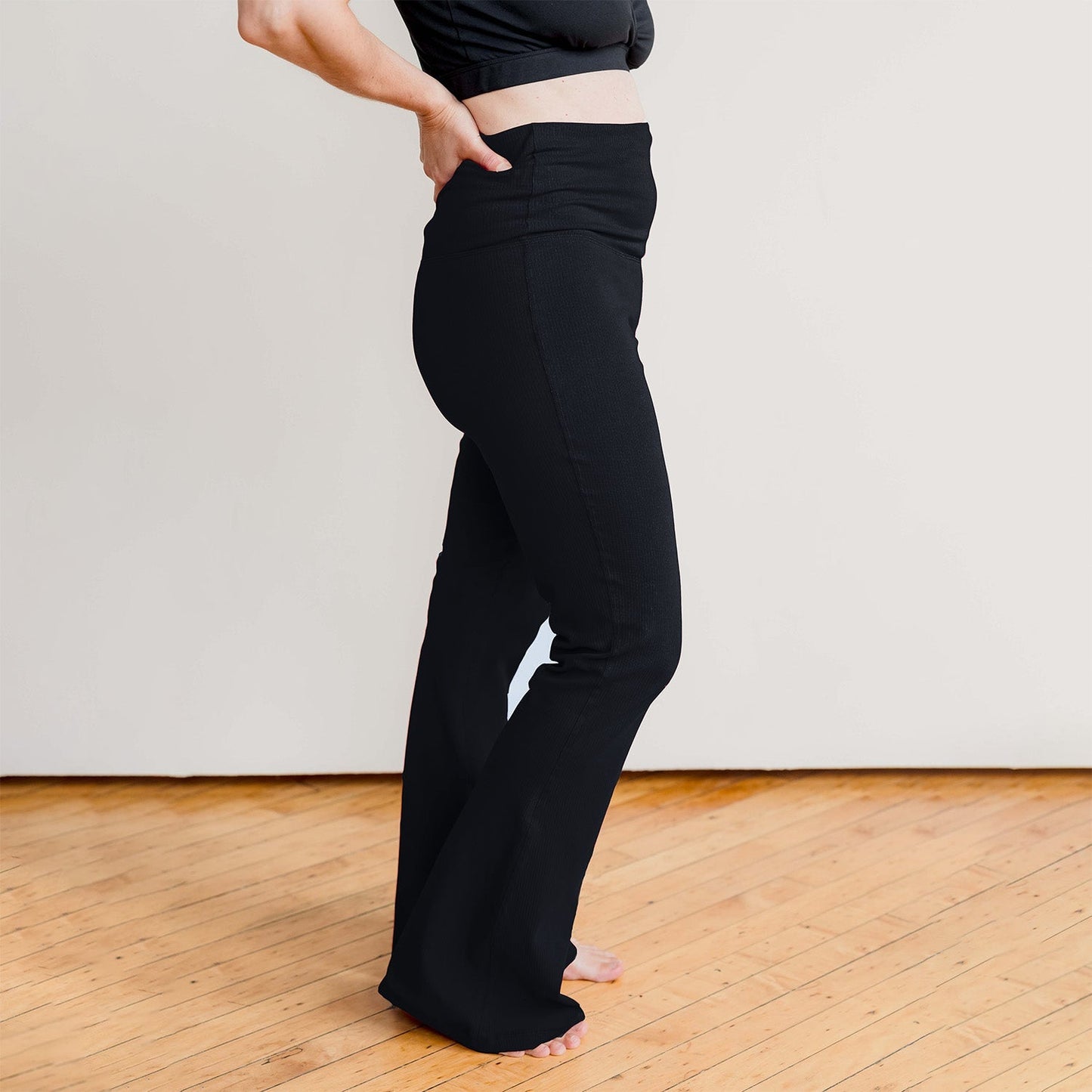 Stretch Rib Knit Maternity to Postpartum Flare Legging