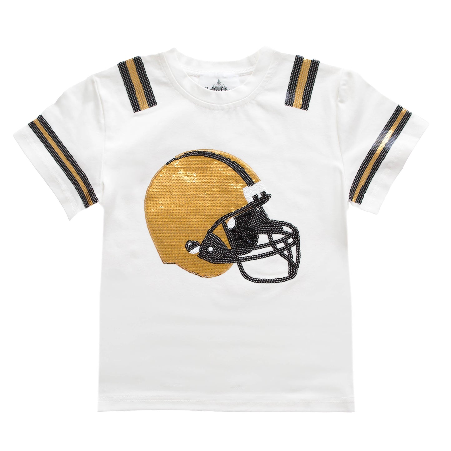Women's Black & Gold Helmet Tee