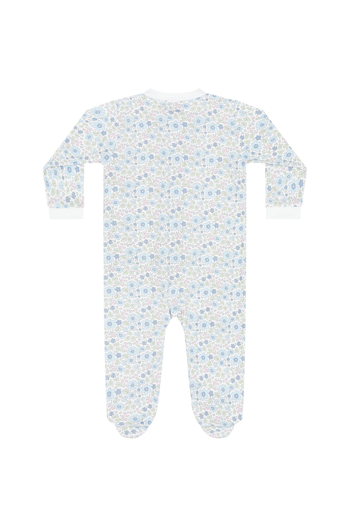 Blue Meadow Zipper Footie