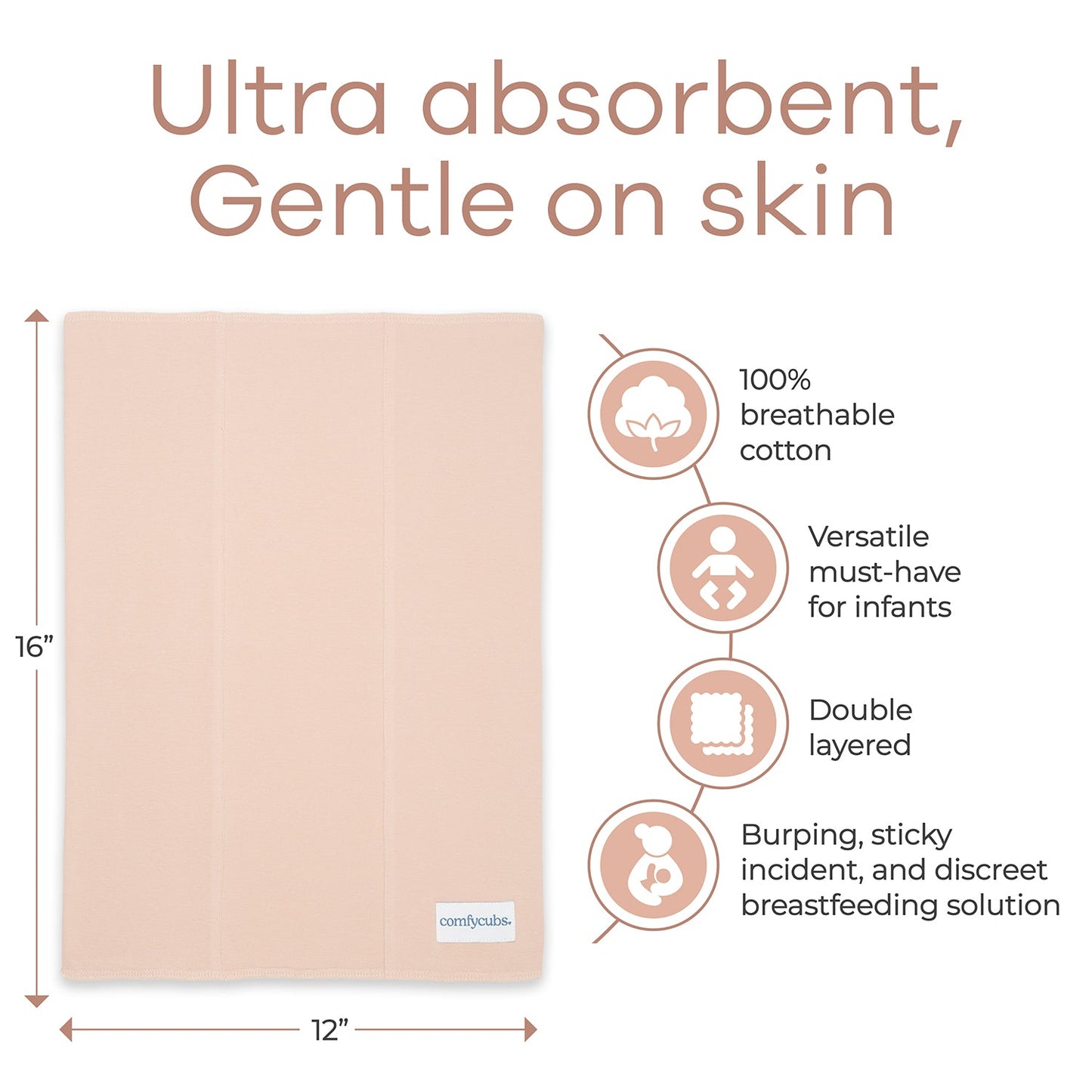 Cotton Burp Cloths in Blush