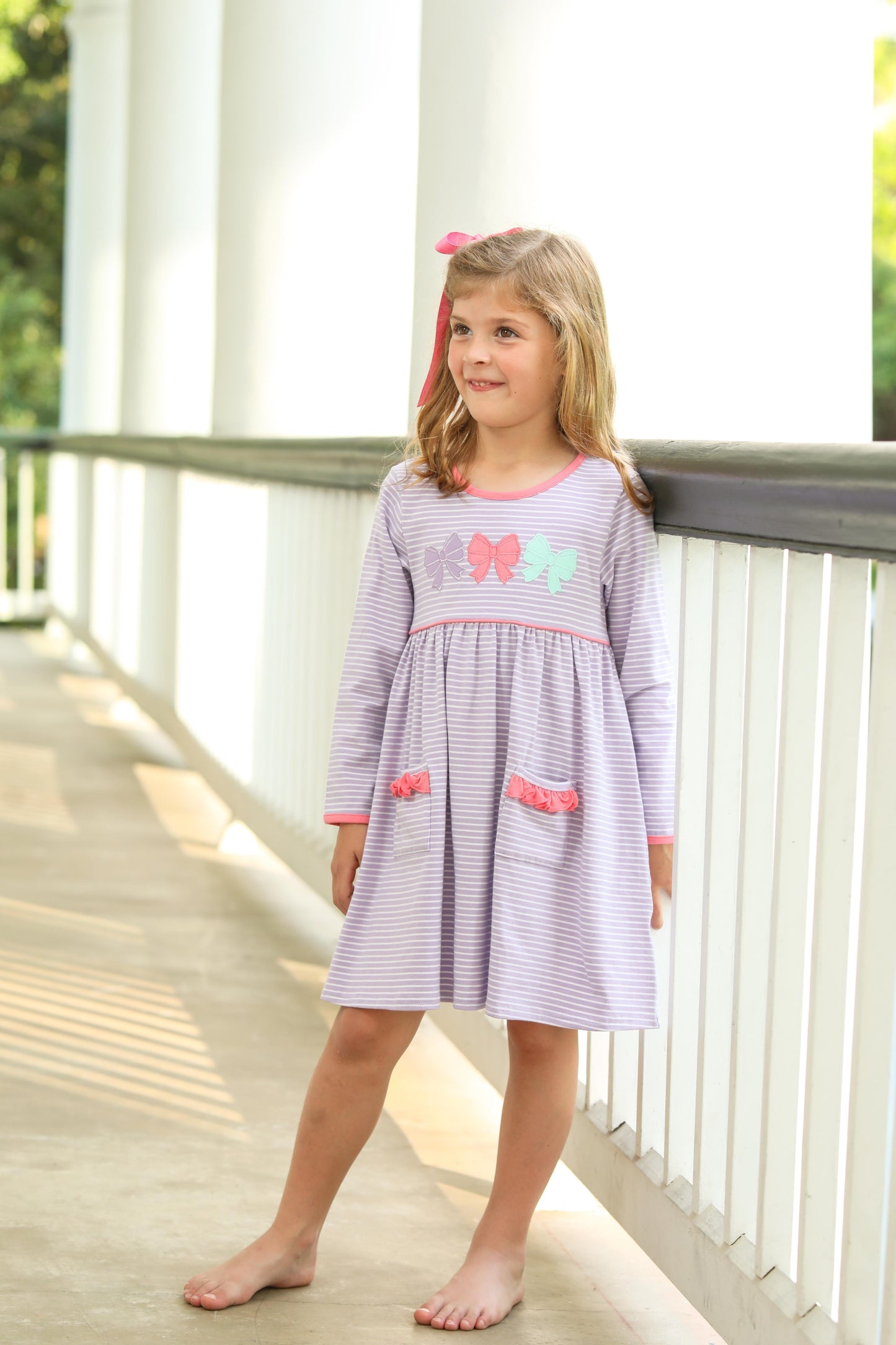 Bows Long Sleeve Dress
