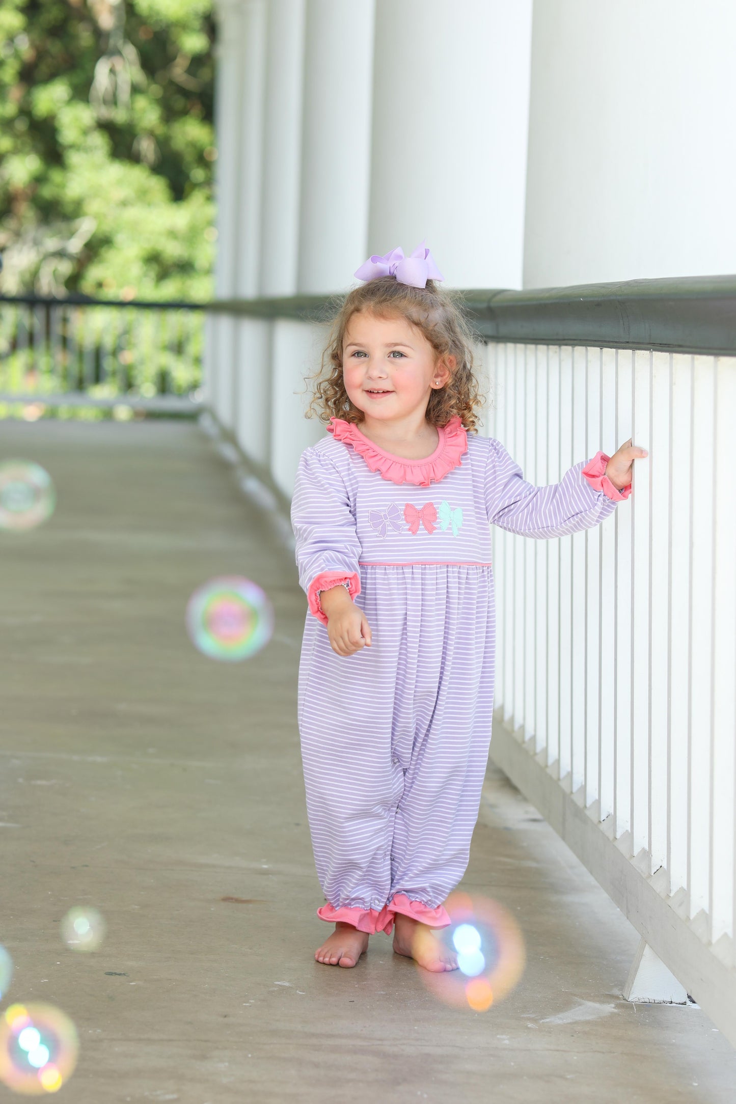 Bows Baby Girl Long Sleeve Romper