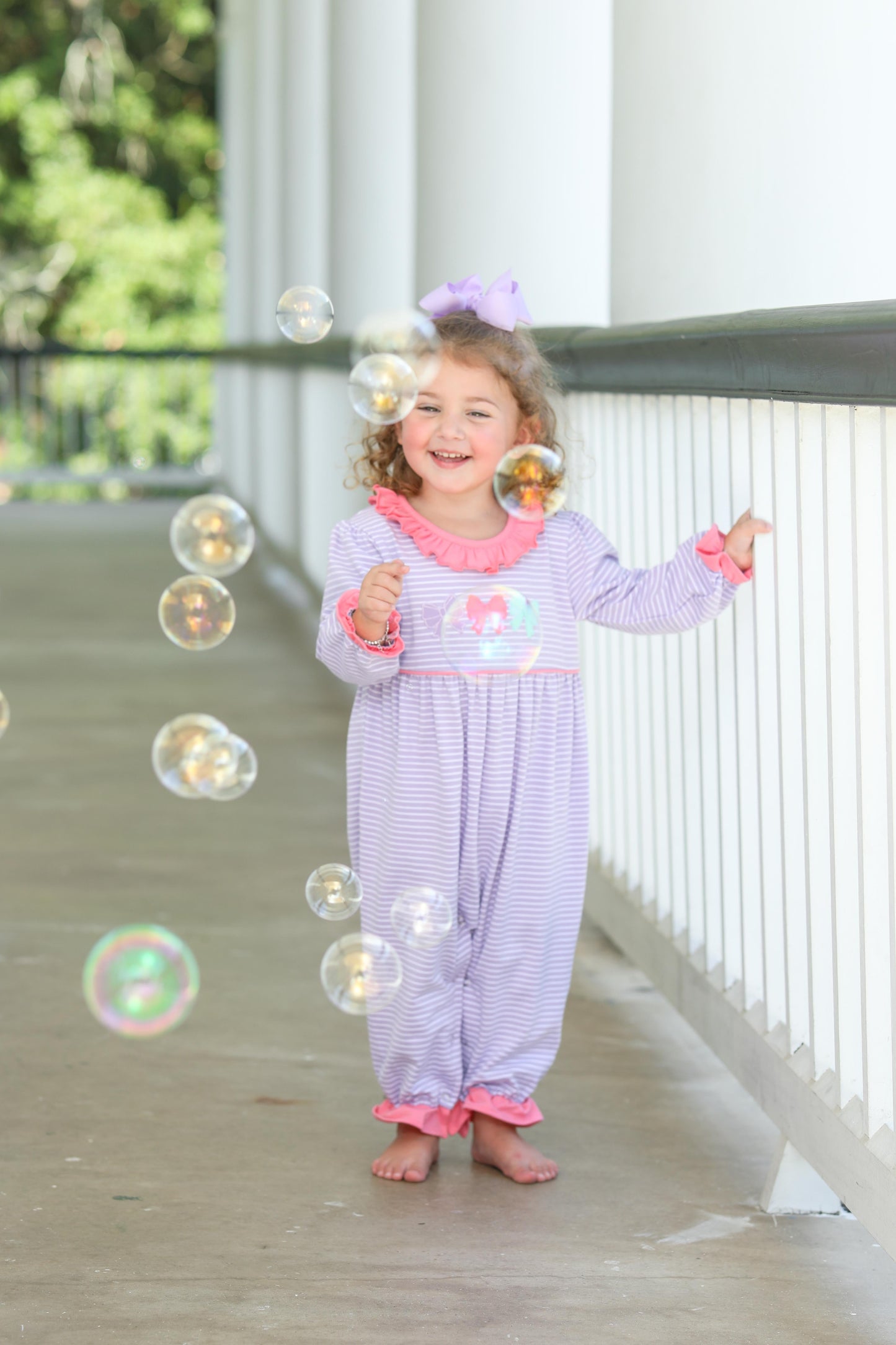 Bows Baby Girl Long Sleeve Romper