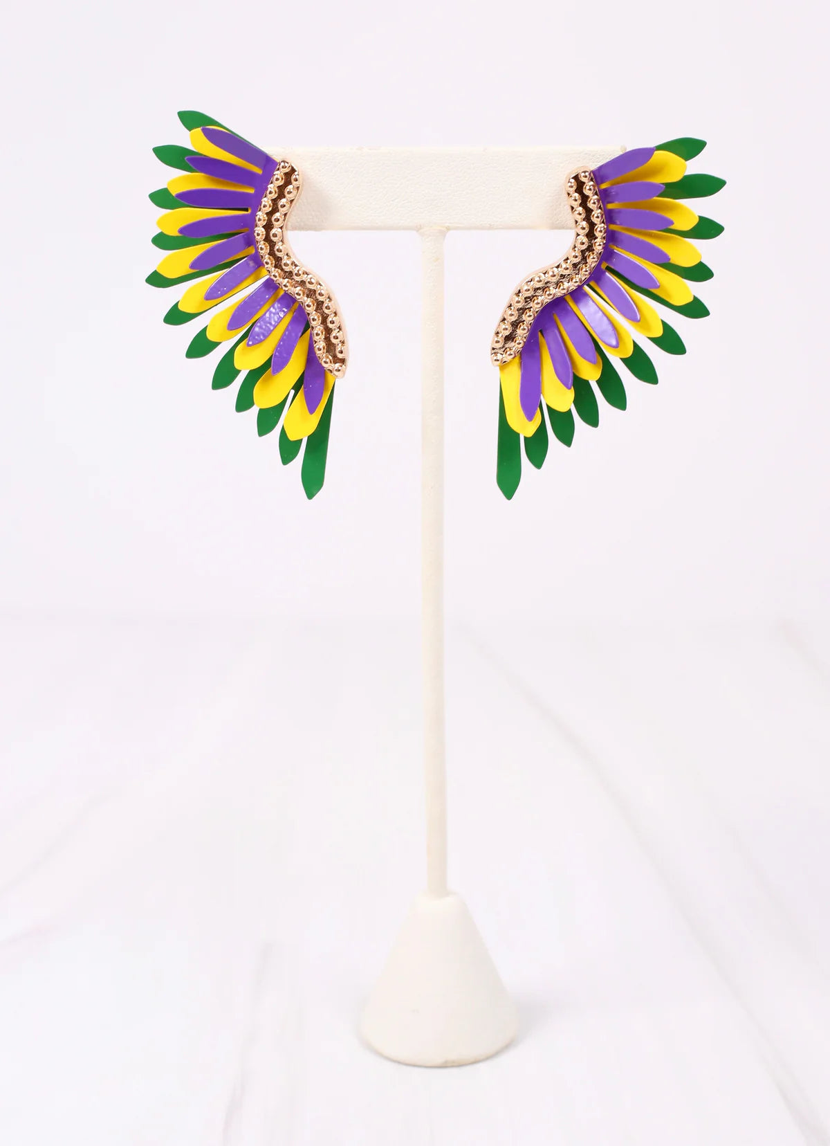 Farrell Metal Fan Earring MARDI GRAS