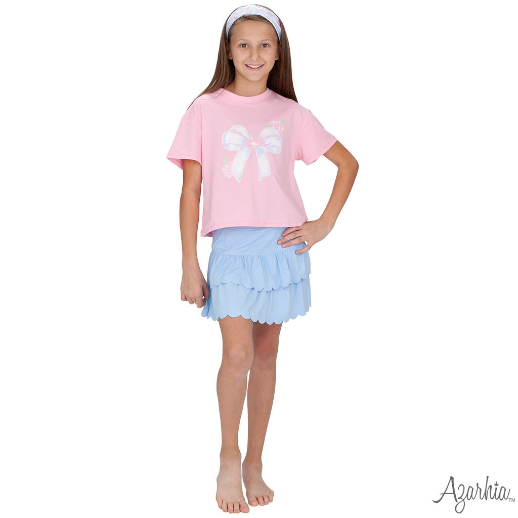 Scalloped Skort in Solid Lavender