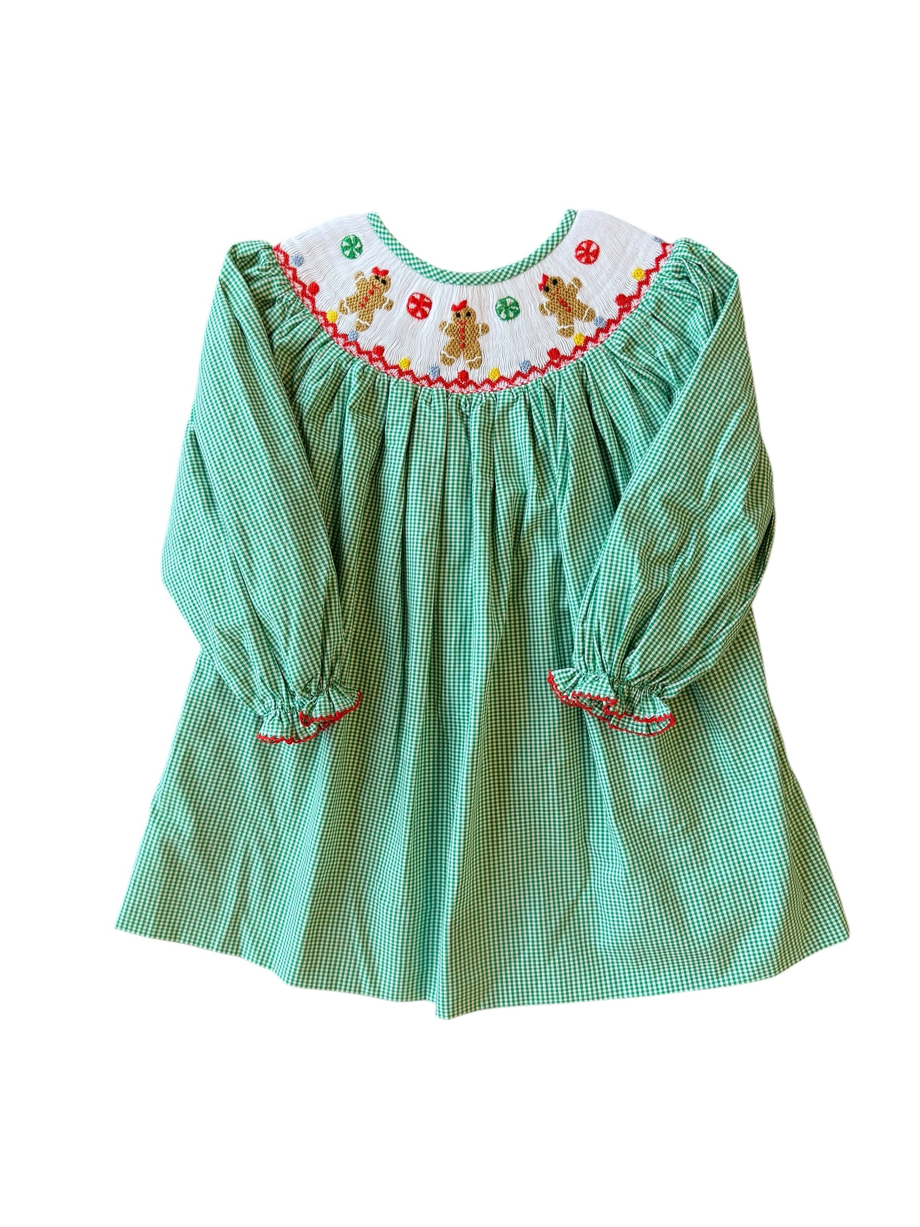 Candy Cane Lane Charlotte Dress Girls Smocked Christmas Dress 4T Candy Cane Lane Charlotte Dress Girls Smocked Christmas Dress 4T