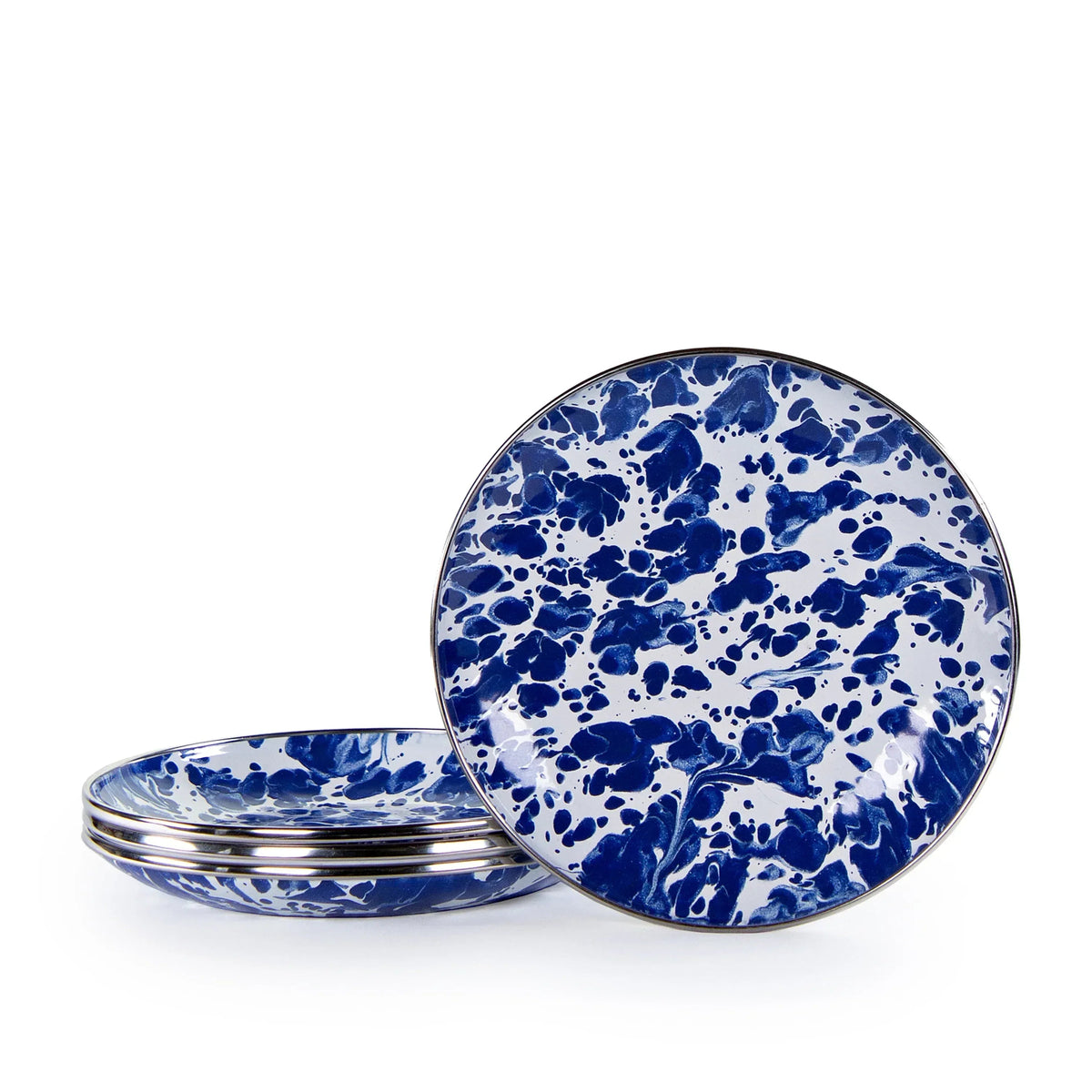 Cobalt Swirl Appetizer Plates - Set of 4