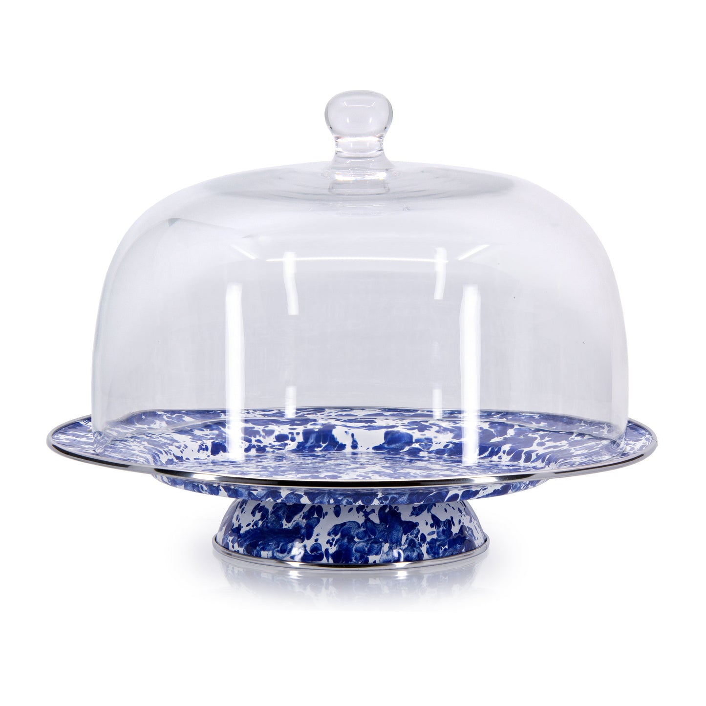 Swirl Cake Plate, Cobalt